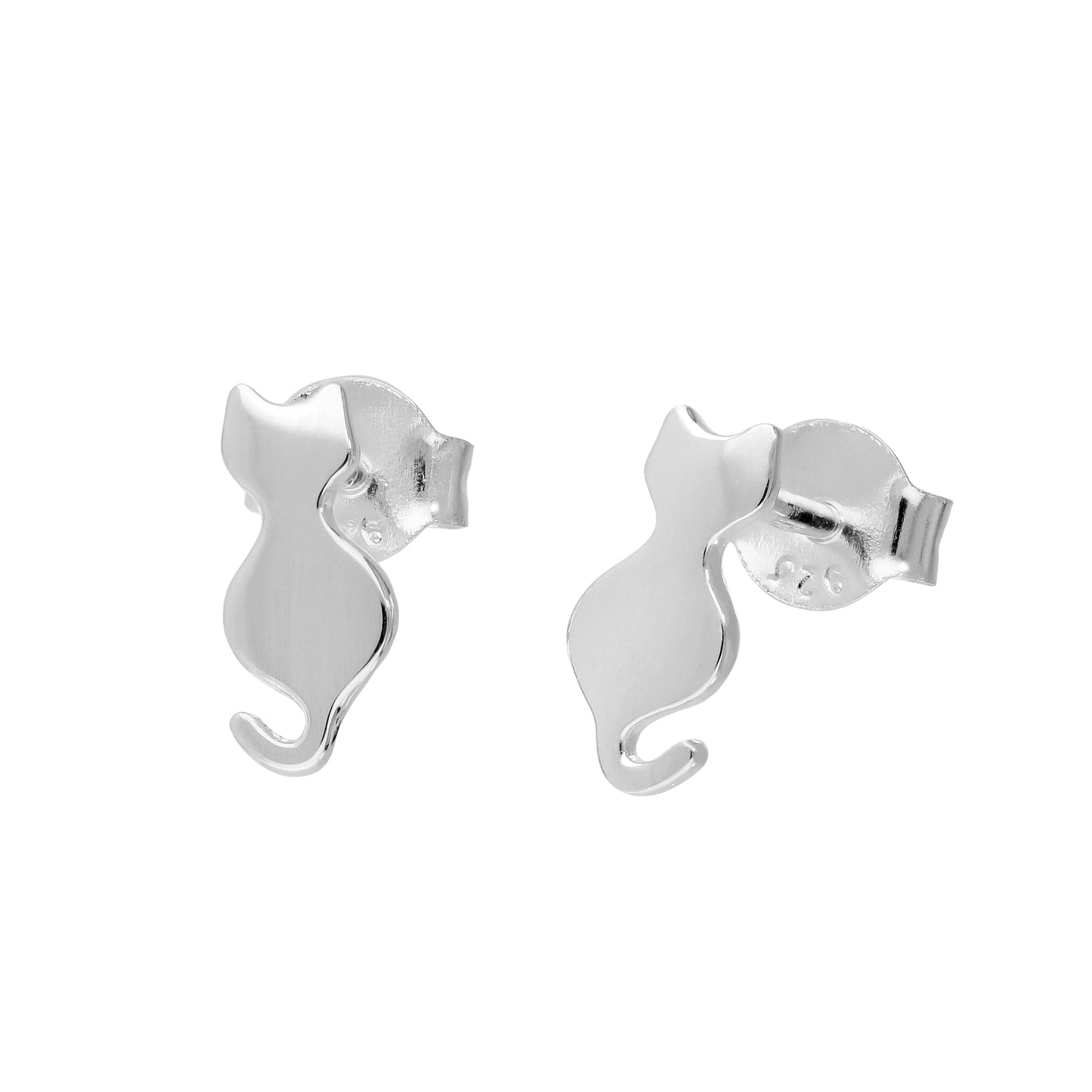 Sterlingsilber Katze Silhouette Ohrstecker