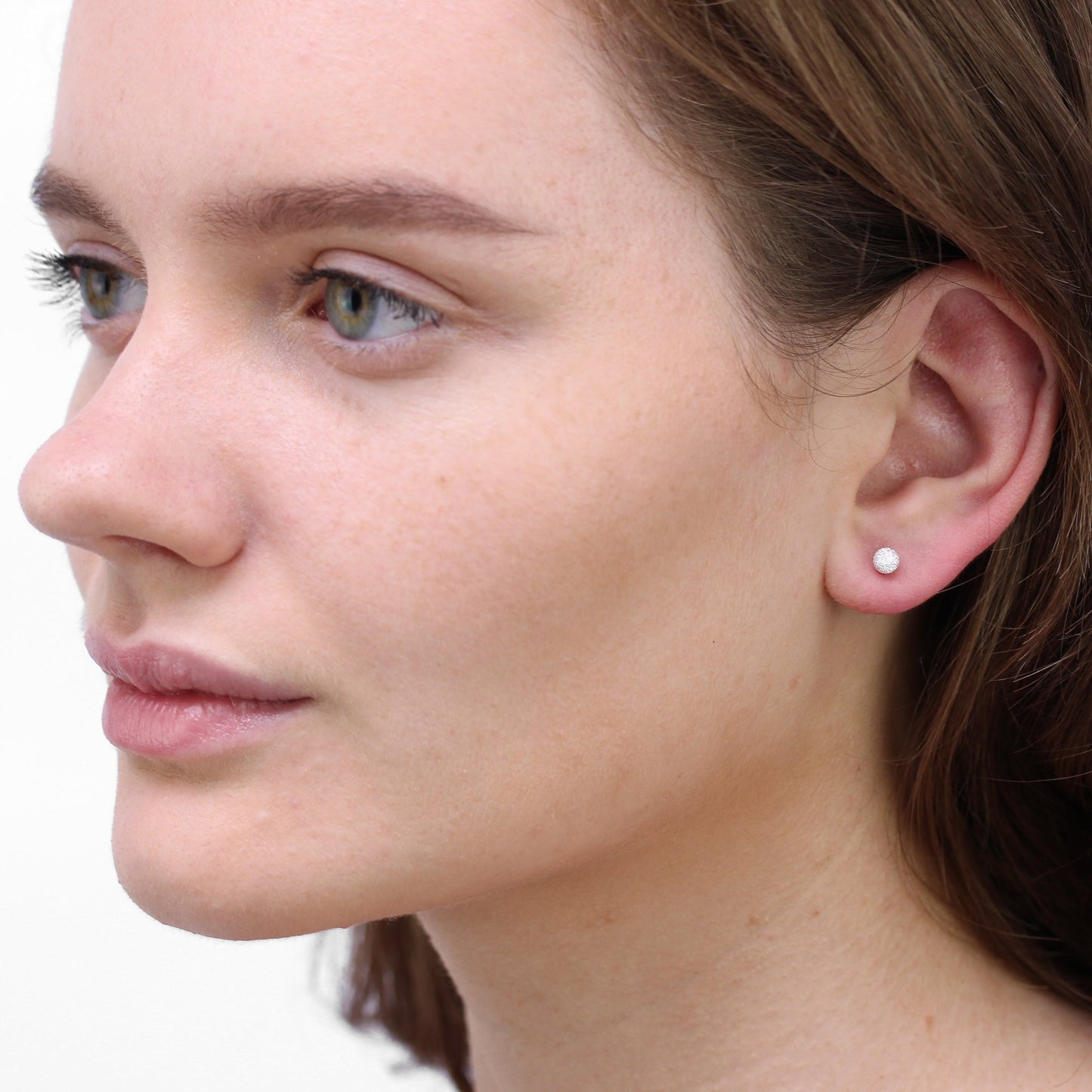 Sterlingsilber 4mm Matt Kugel Ohrstecker