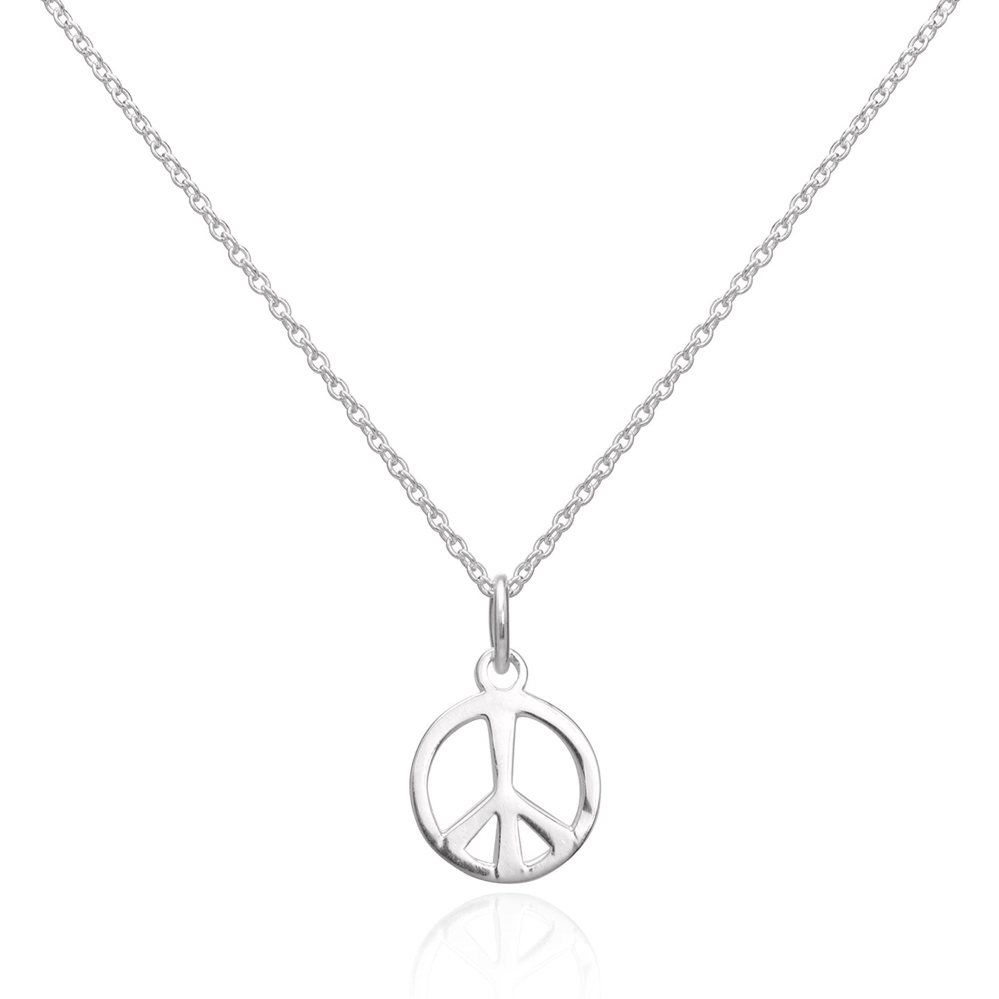 Sterlingsilber Friedenszeichen Anhänger Halskette 40,5 - 56cm