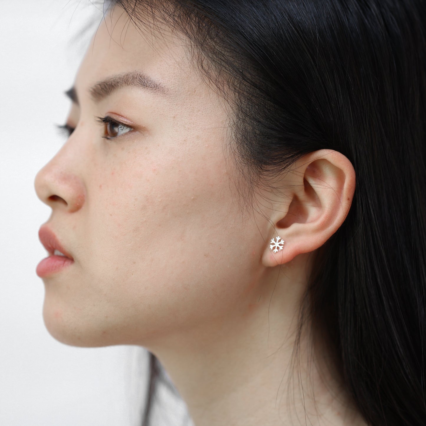 Sterlingsilber Schneeflocke Ohrstecker