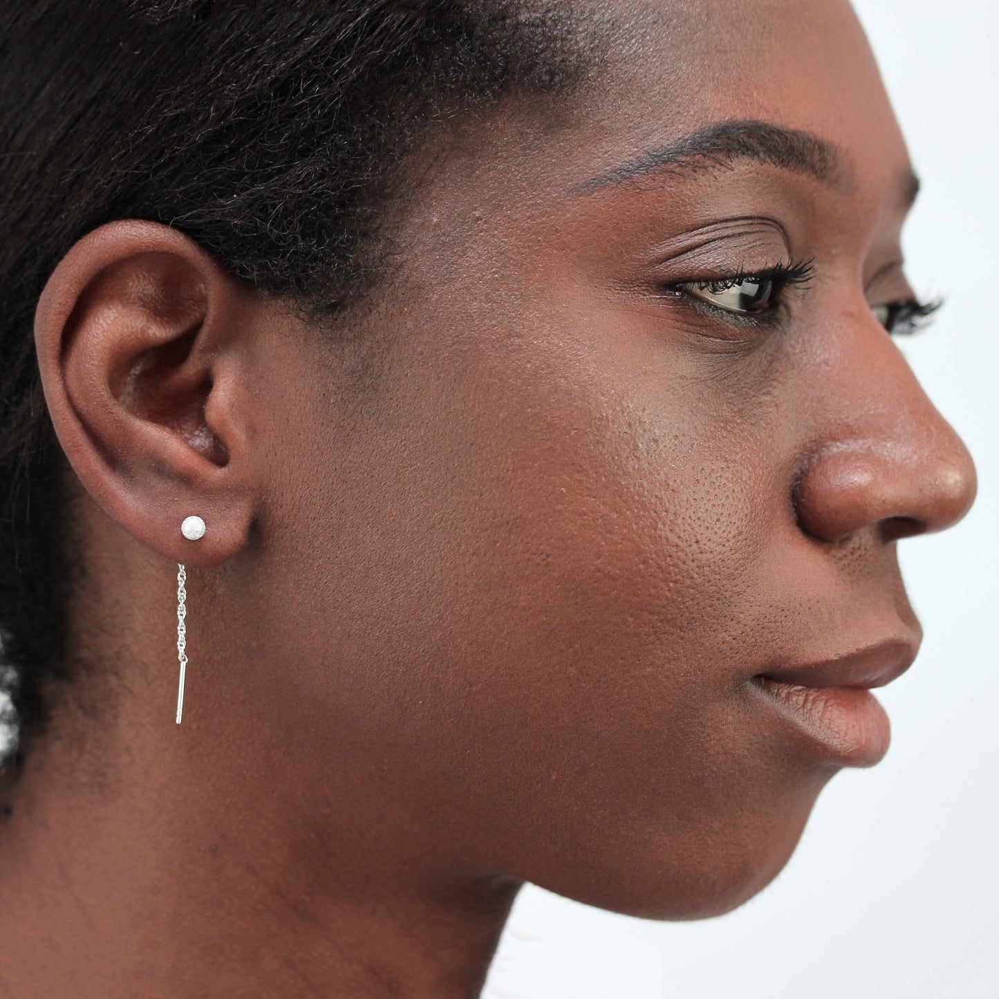 Sterlingsilber Matt 4mm Kugel Durchzieher Ohrringe