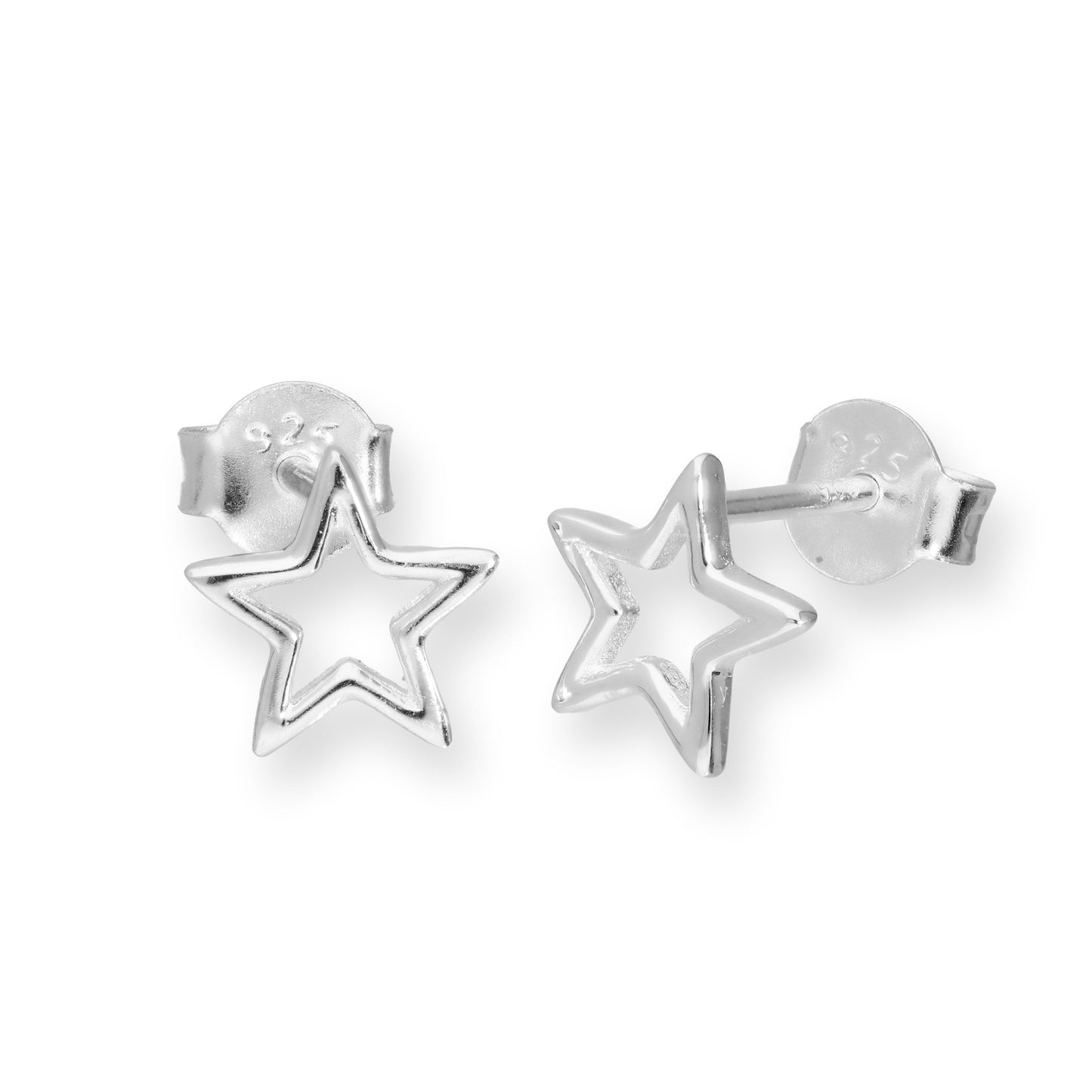 Sterlingsilber Offen Stern Ohrstecker
