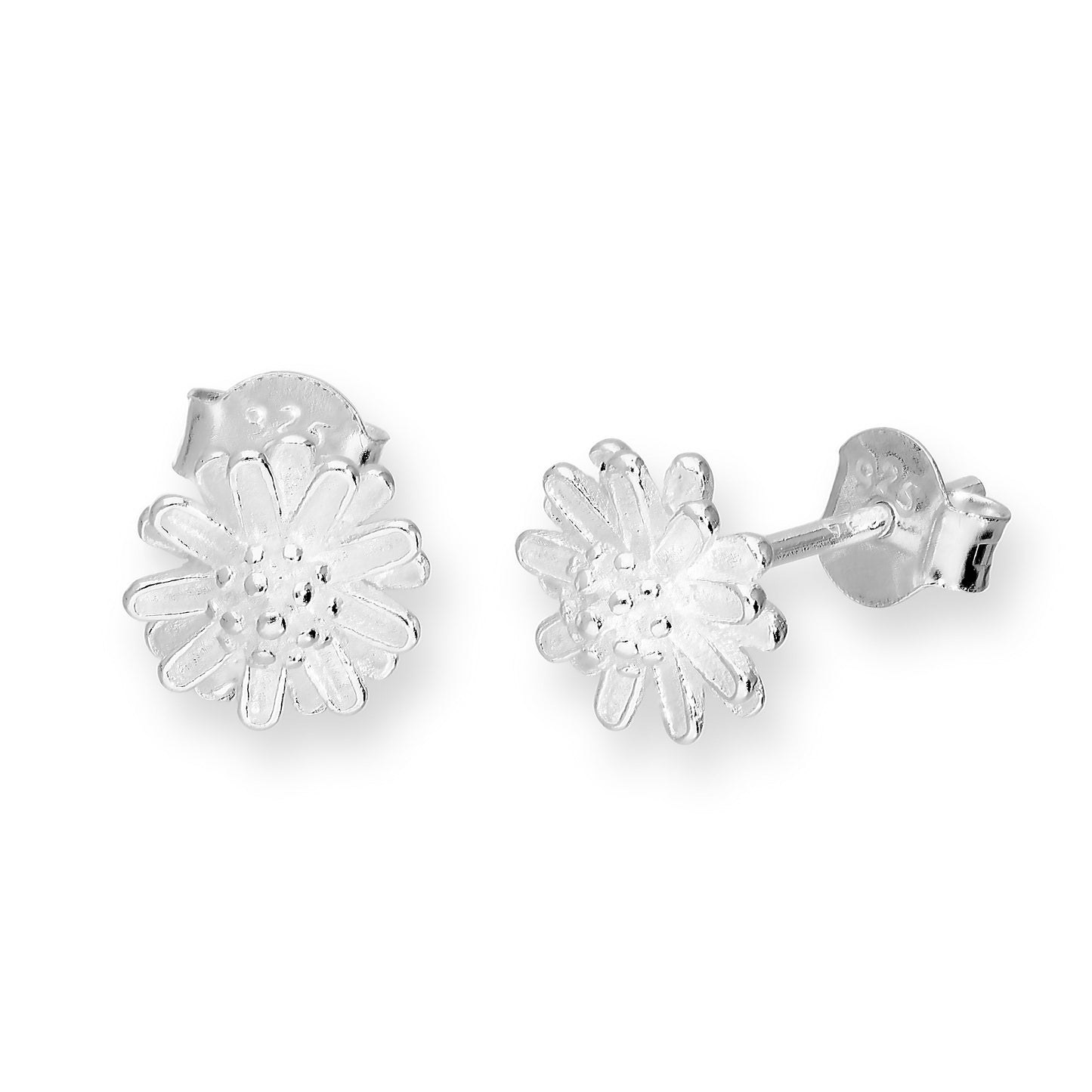 Sterlingsilber Blütenkopf Ohrstecker