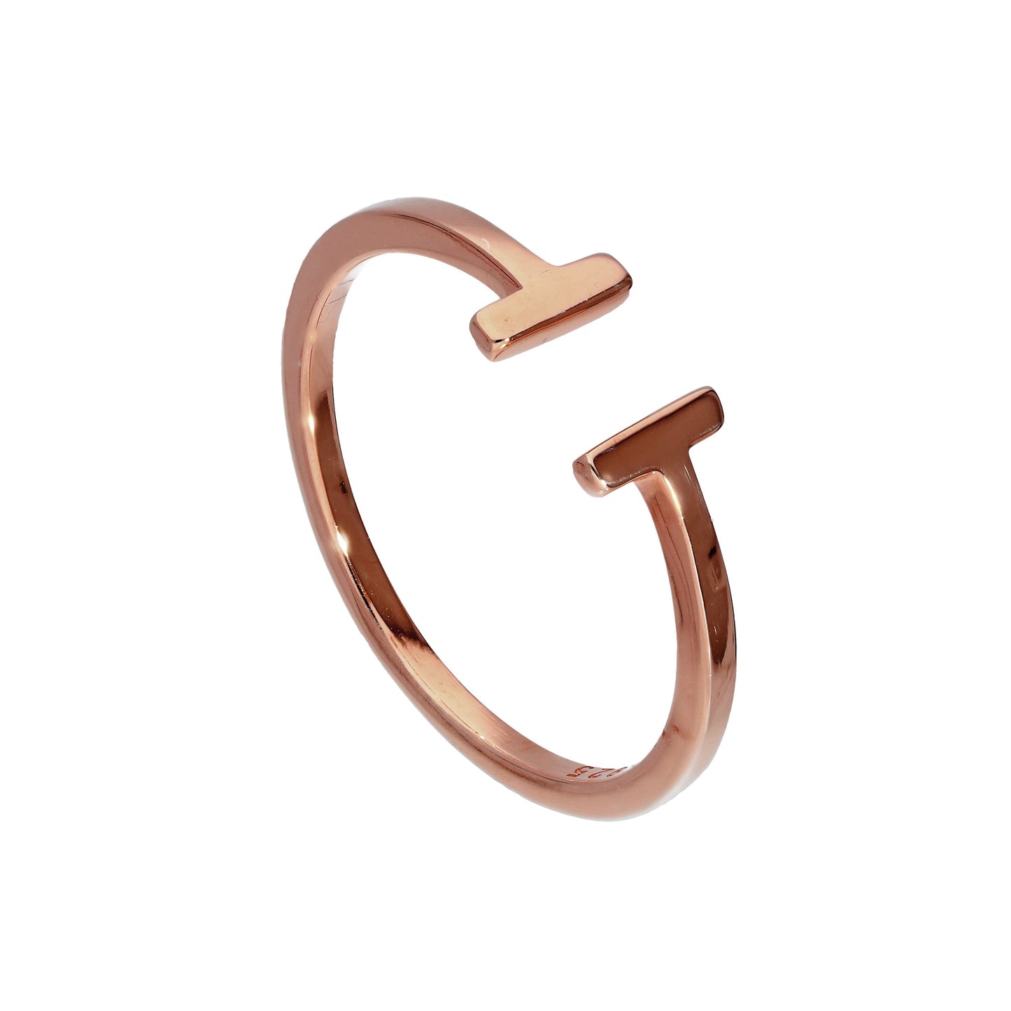 Verstellbar Rosévergoldet Sterlingsilber T Stange Midi Ring