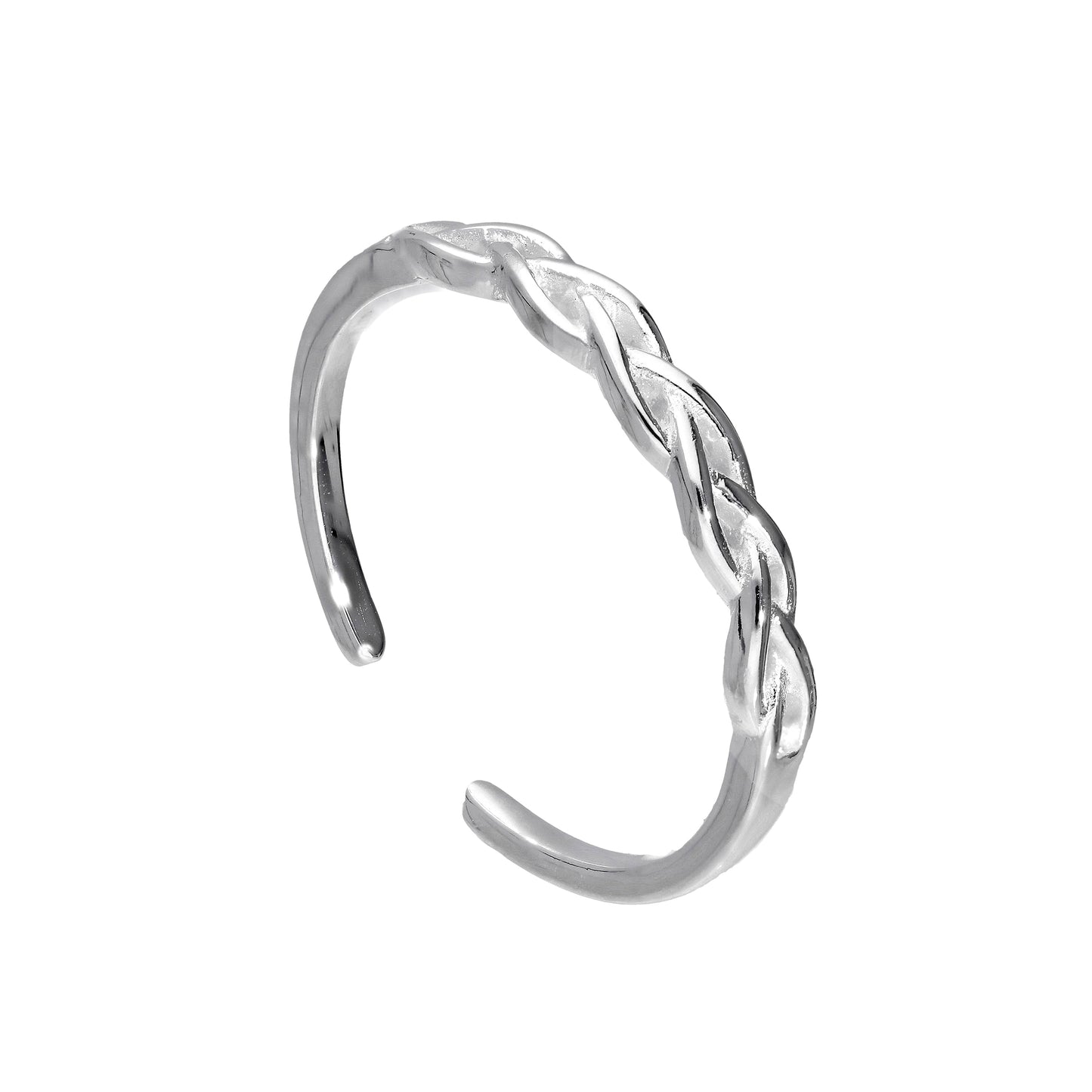 Verstellbar Sterlingsilber Geflecht Midi Zehenring