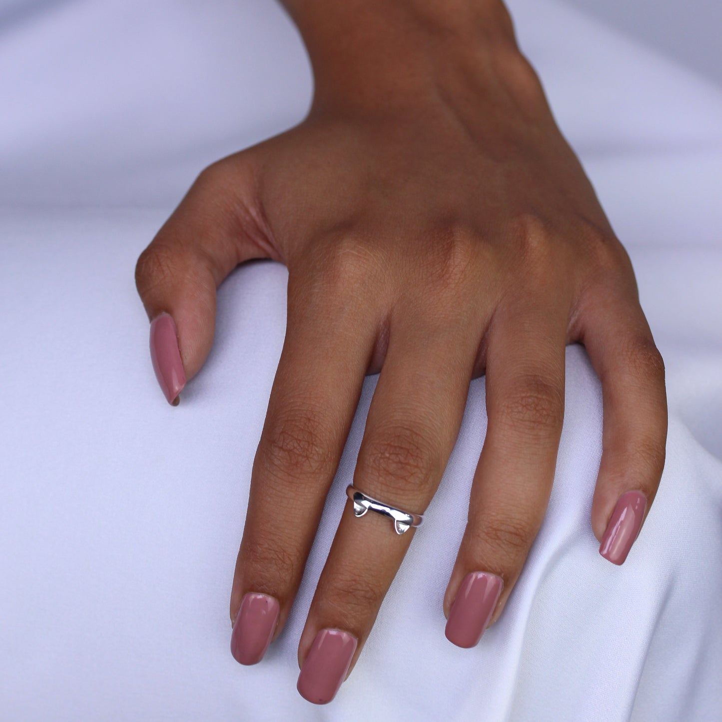 Sterlingsilber Katzenohren Midi Zehenring