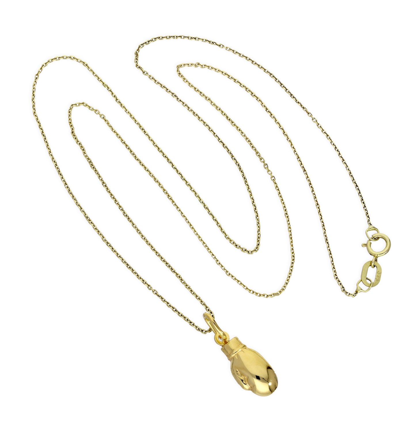 9 Karat Gold Boxhandschuh-Anhänger Halskette 16–20 Zoll