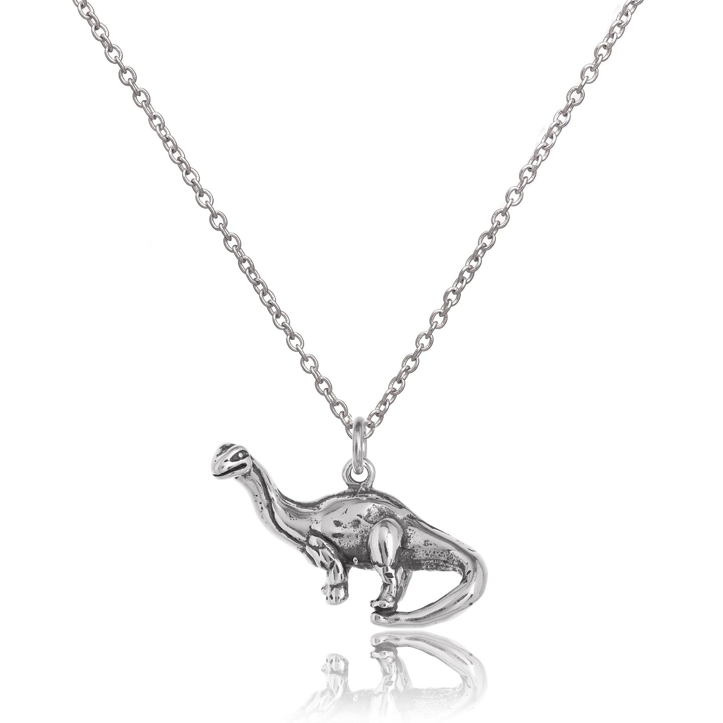 Halskette aus Sterlingsilber mit Brontosaurus-Dinosaurier