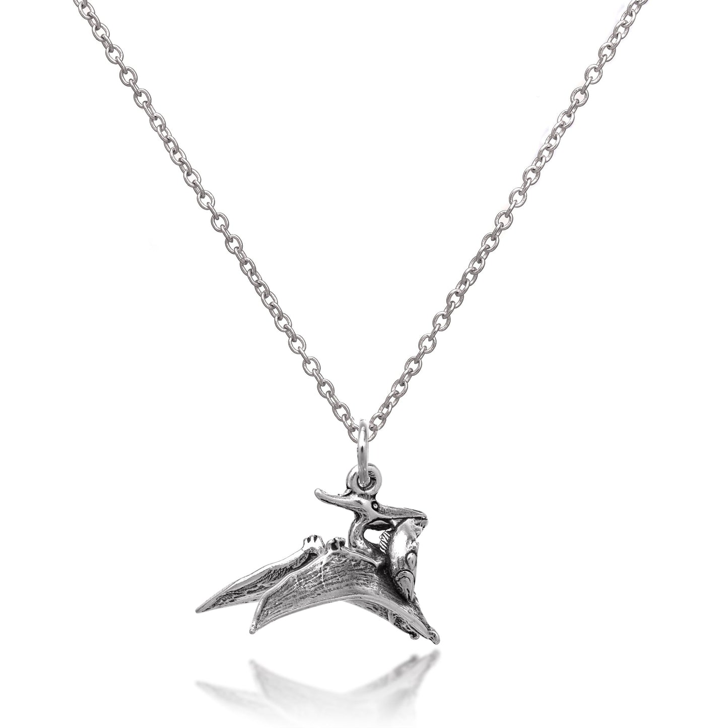 Sterling Silber 3D Pterodactyl Halskette