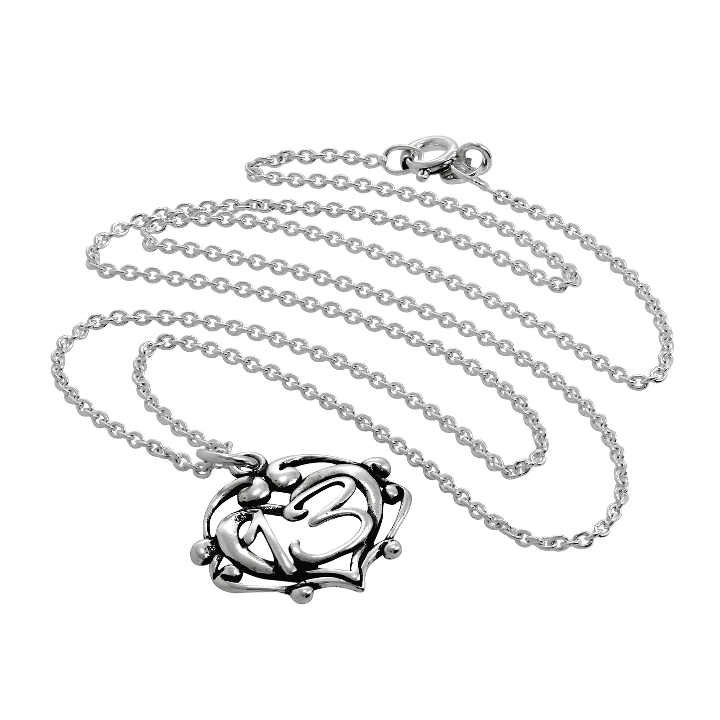 Halskette mit filigranem offenem Herzanhänger aus Sterlingsilber zum 13. Geburtstag 16–24 Zoll