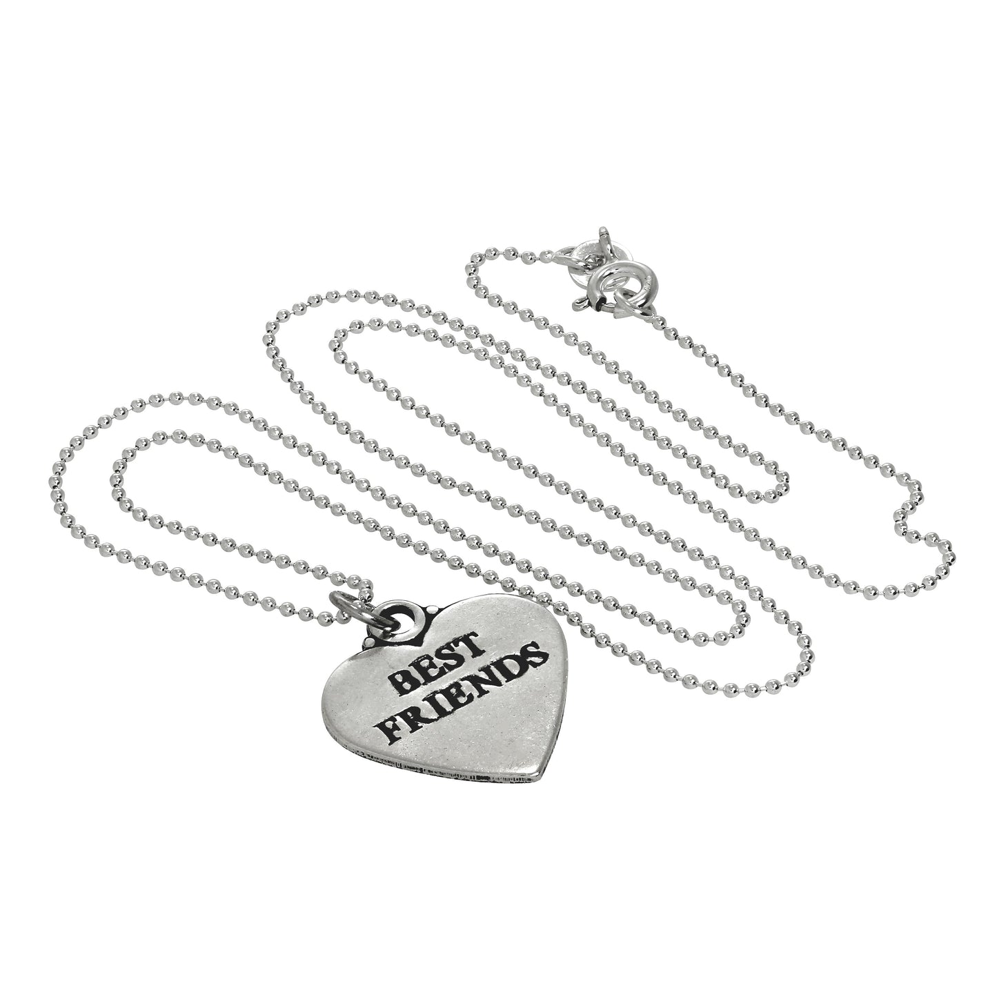 Halskette mit Herzanhänger aus Sterlingsilber für beste Freunde, 14–22 Zoll