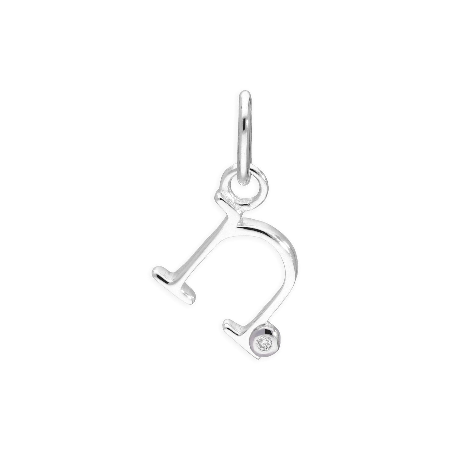 Anhänger mit Buchstaben aus Sterlingsilber und 0,4 Karat Diamanten A–Z