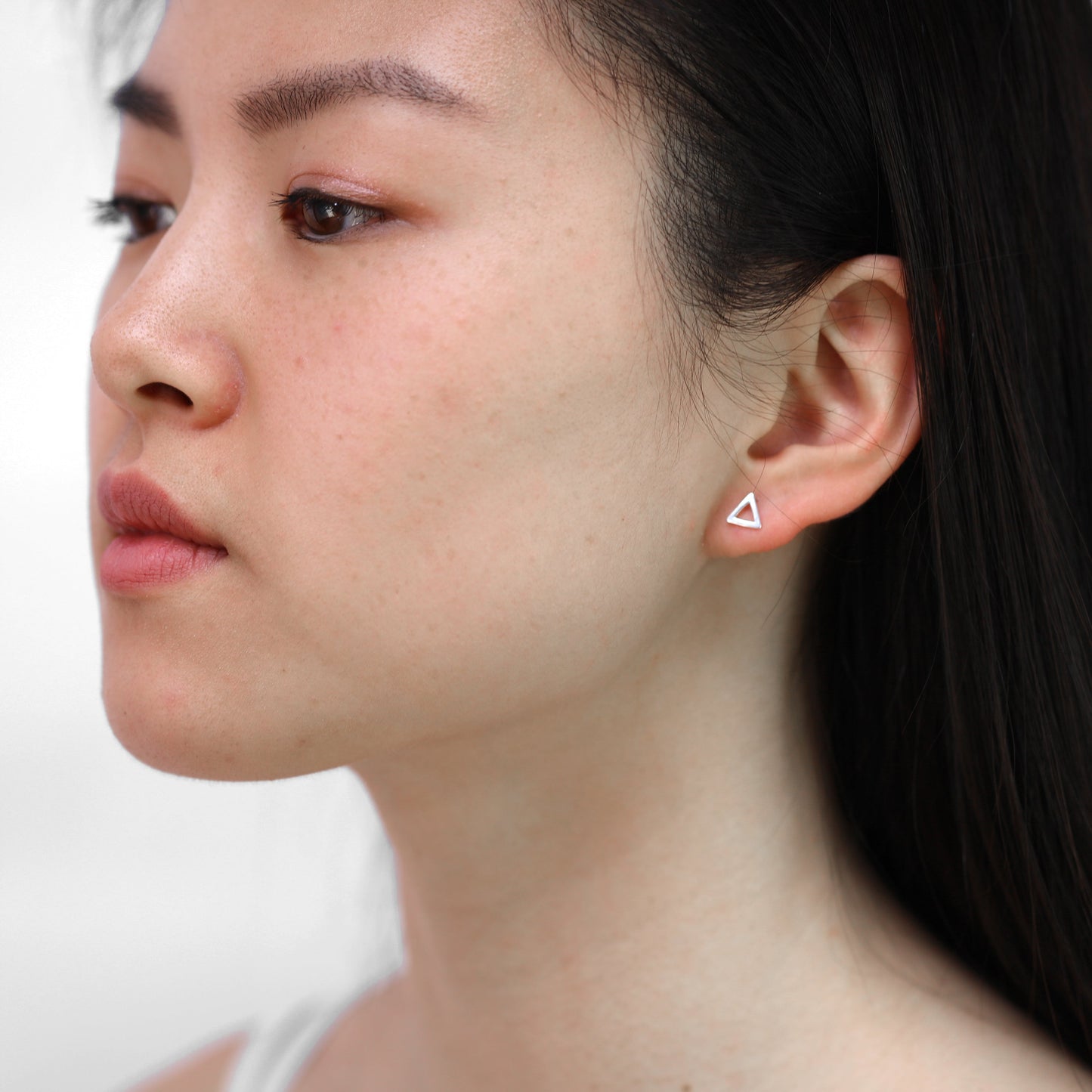 Sterlingsilber Offen Dreieck Ohrstecker