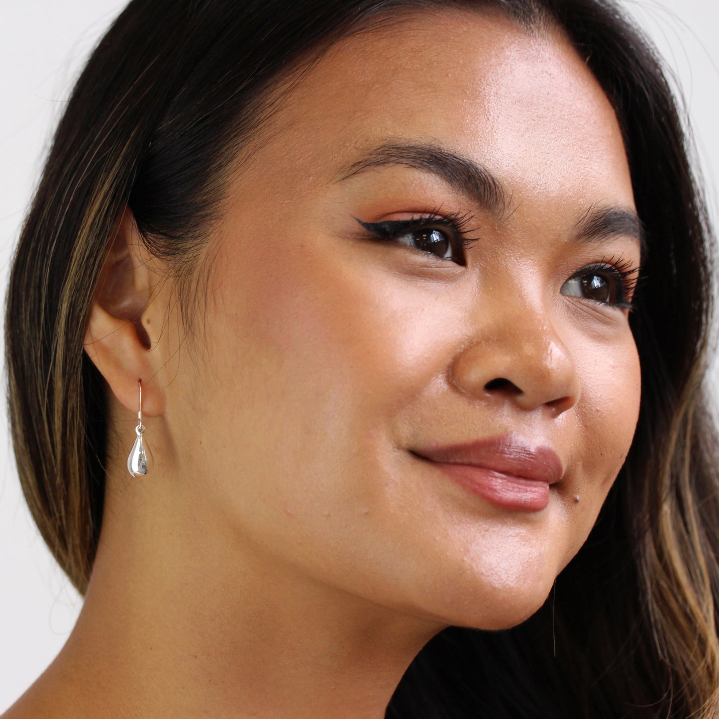 Sterlingsilber Birnen Form Baumel Ohrringe