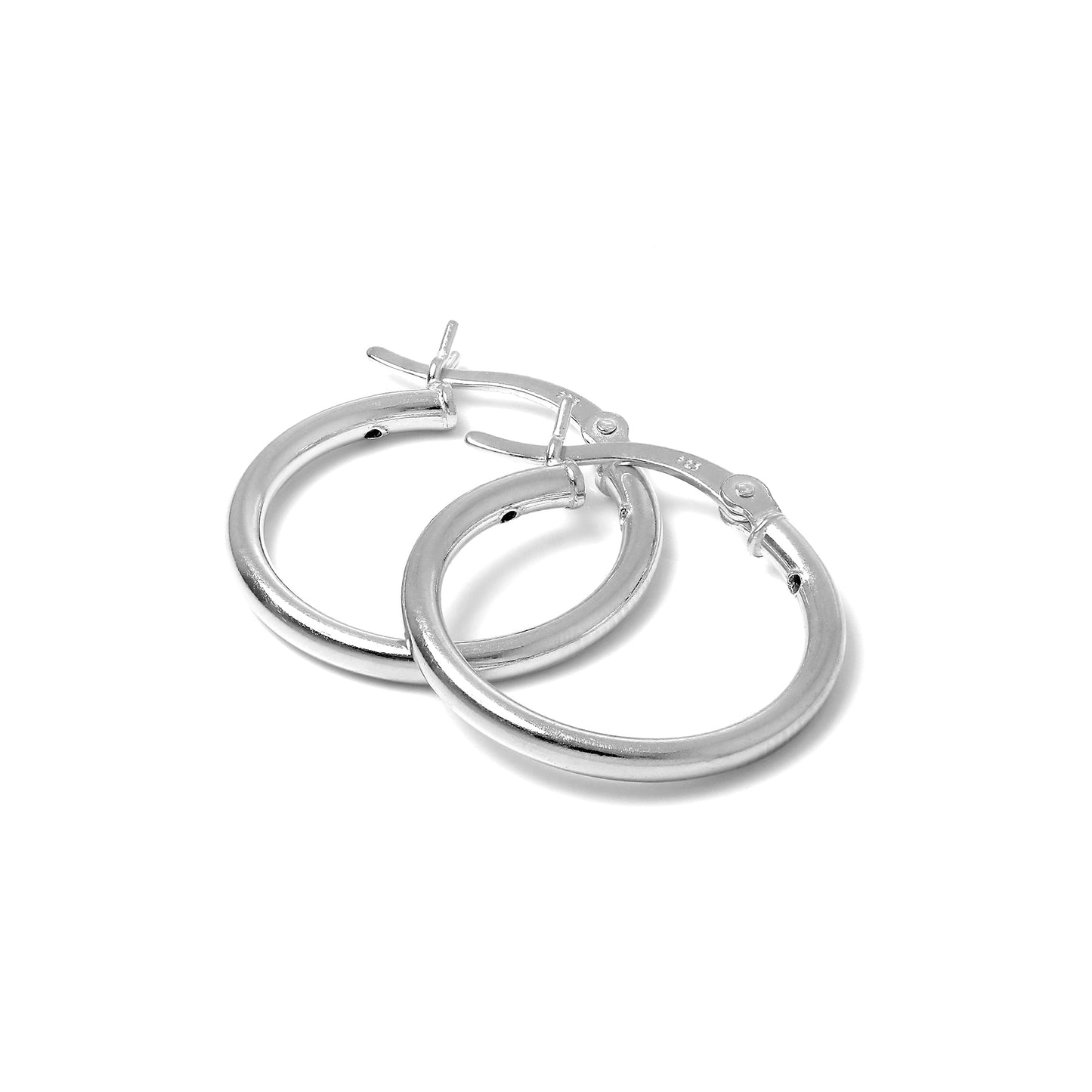 Sterling Silber 2mm Röhrenohrringe 12mm - 80mm