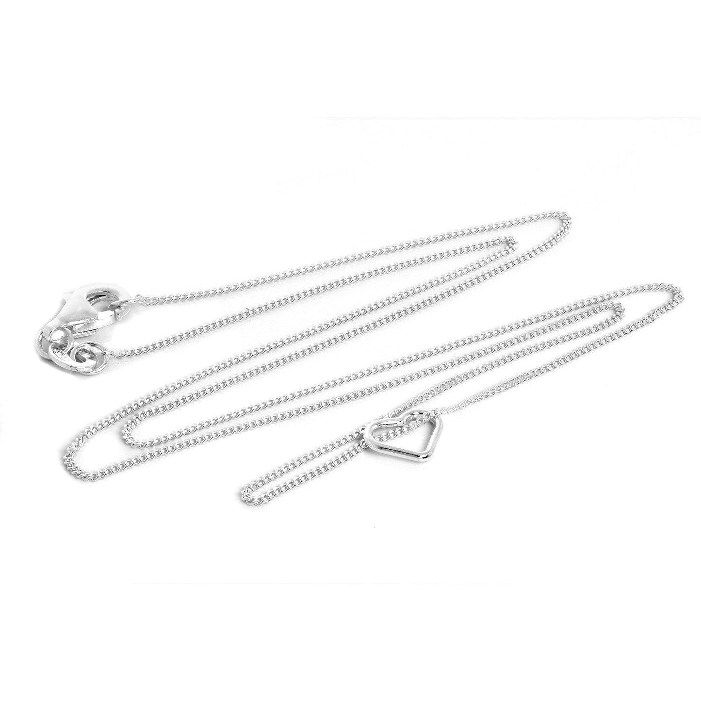 Kleiner Sterling Silber 7 mm Offener Herz Anhänger