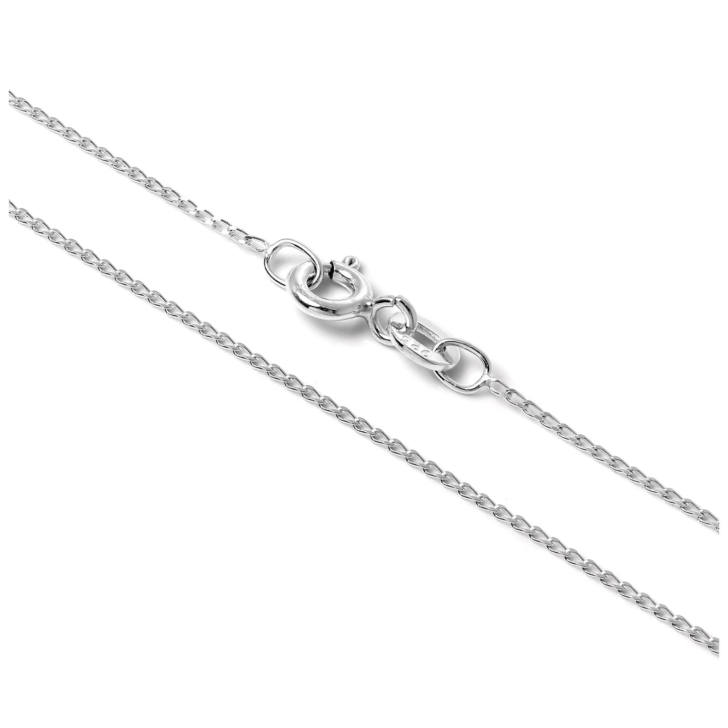 Lange Kette aus Sterlingsilber mit Diamantschliff 14–22 Zoll