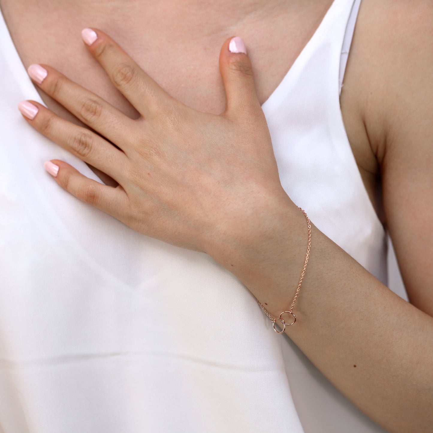 Rosévergoldet Sterlingsilber Fein Belcher Kette Unendlichkeits Armband