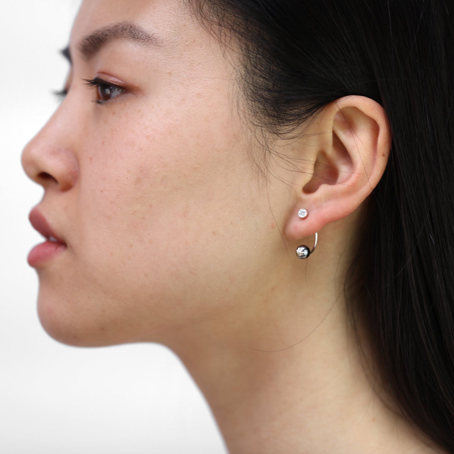 Diamantschliff Sterlingsilber Mantel Ohrstecker mit CZ Kristall