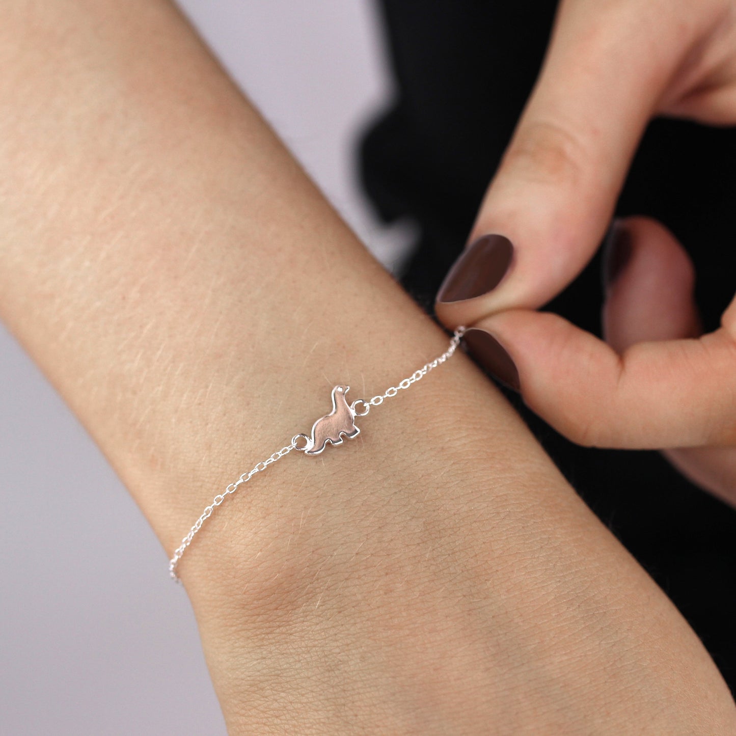 Sterlingsilber Belcher Armband mit Dinosaurier Anhänger