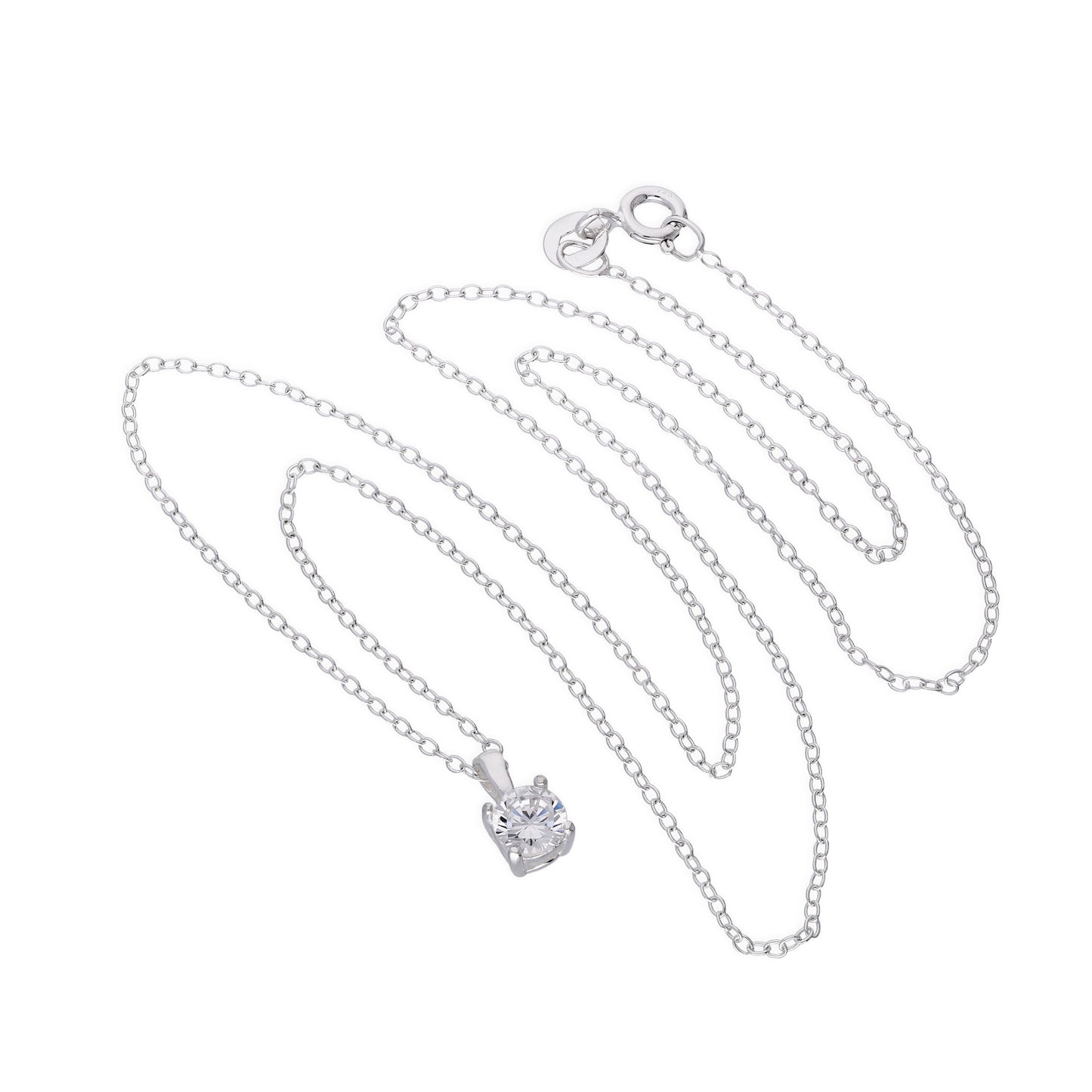 Sterlingsilber & CZ Kristall Anhänger an 45,5cm Kette