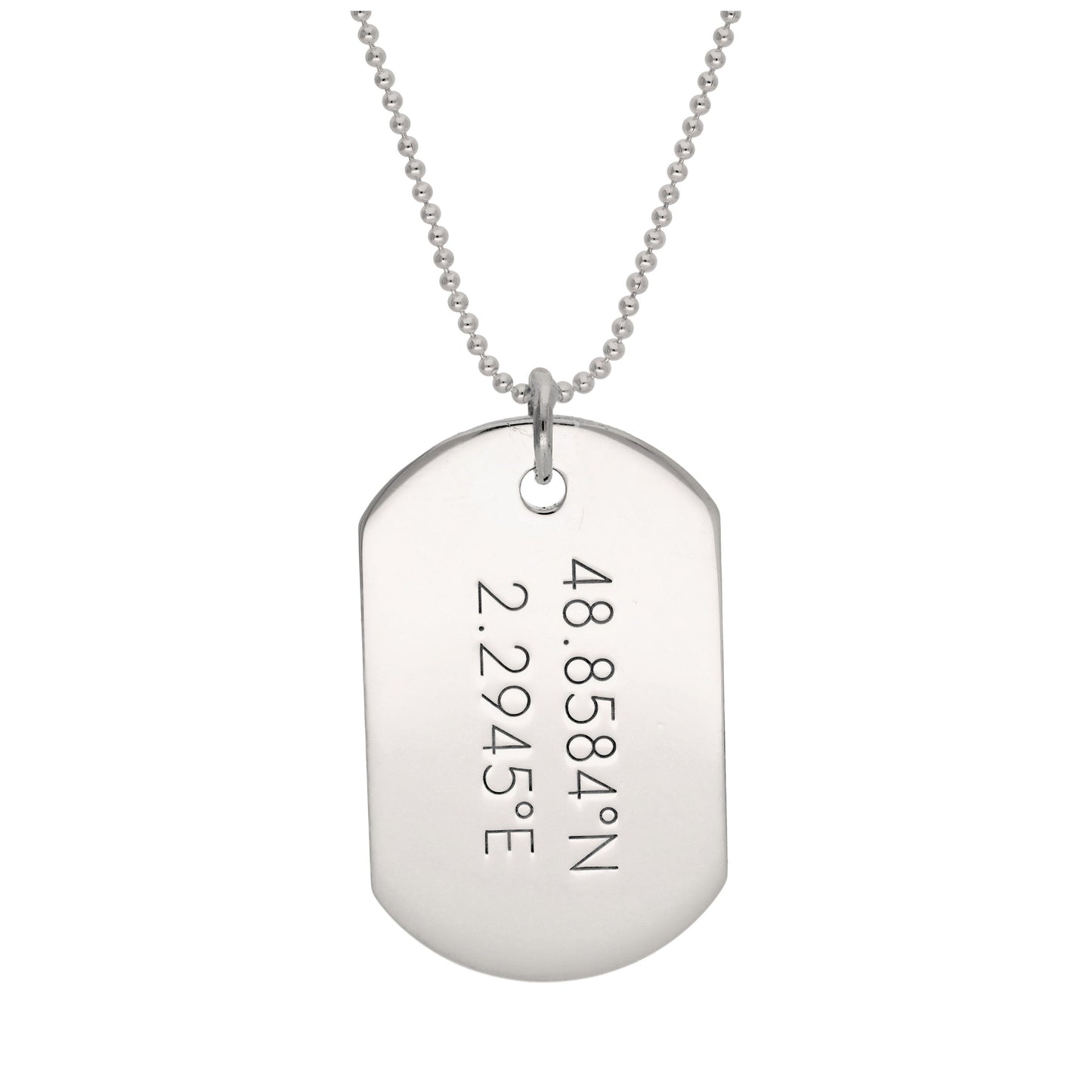 Sterling Silber gravierbarer großer Dog Tag Anhänger Halskette 14 - 22 Zoll
