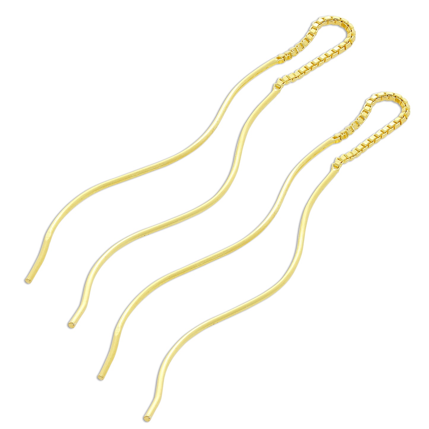 Vergoldet Sterlingsilber Welle Durchzieher Ohrringe