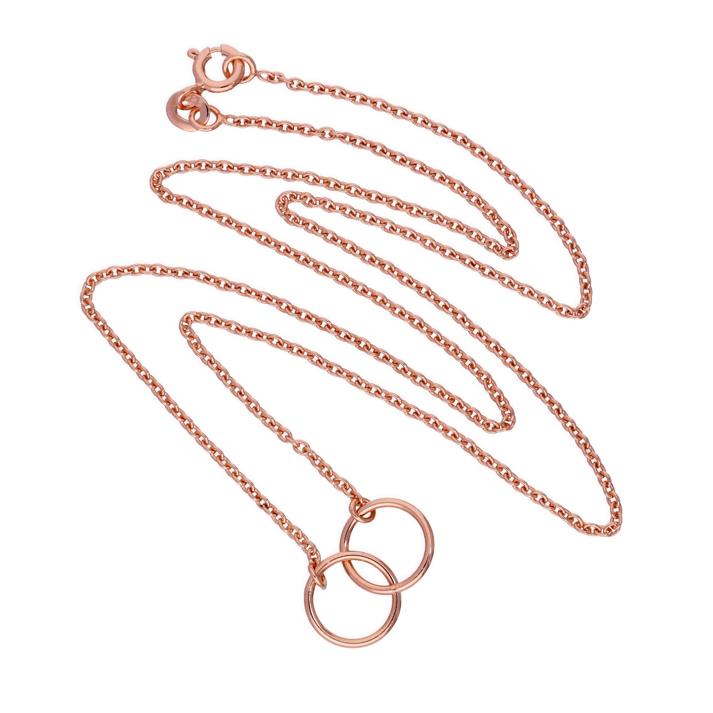 Rosévergoldet Sterlingsilber Karma Kreis Anhänger an 45,5cm Kette