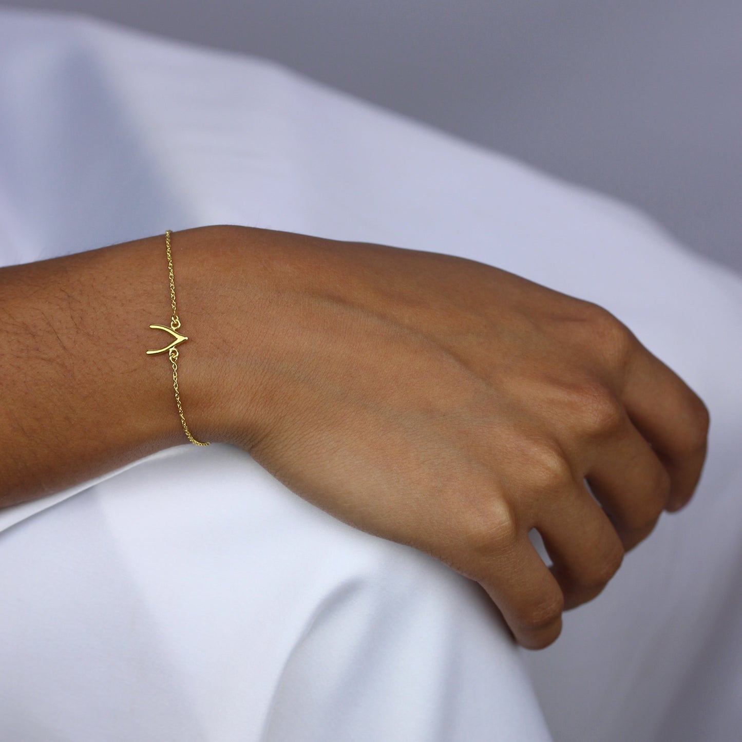 Vergoldet Sterlingsilber Wünschelrute 18cm Armband