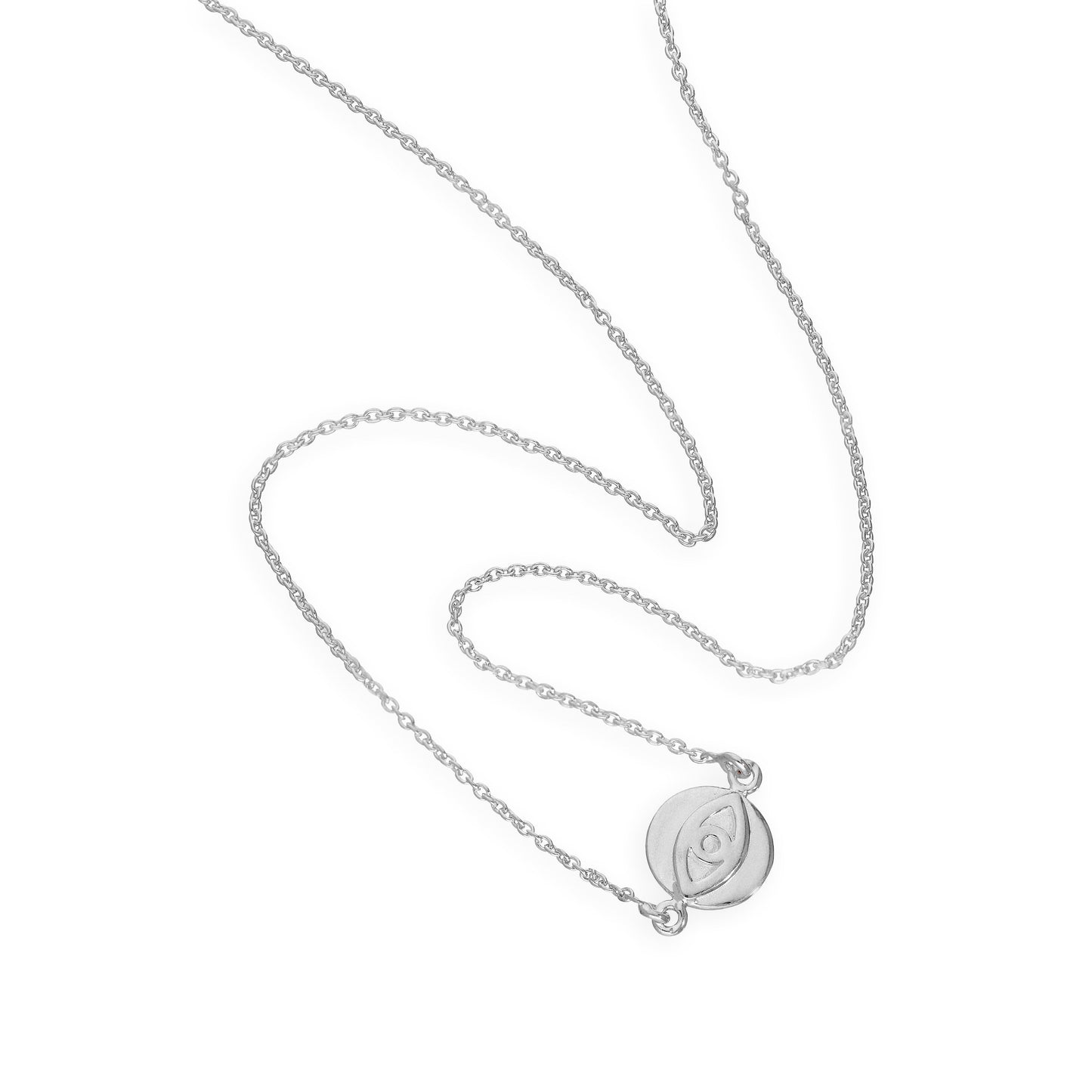 Sterlingsilber Teufelsauge Anhänger an 120,5cm Kette