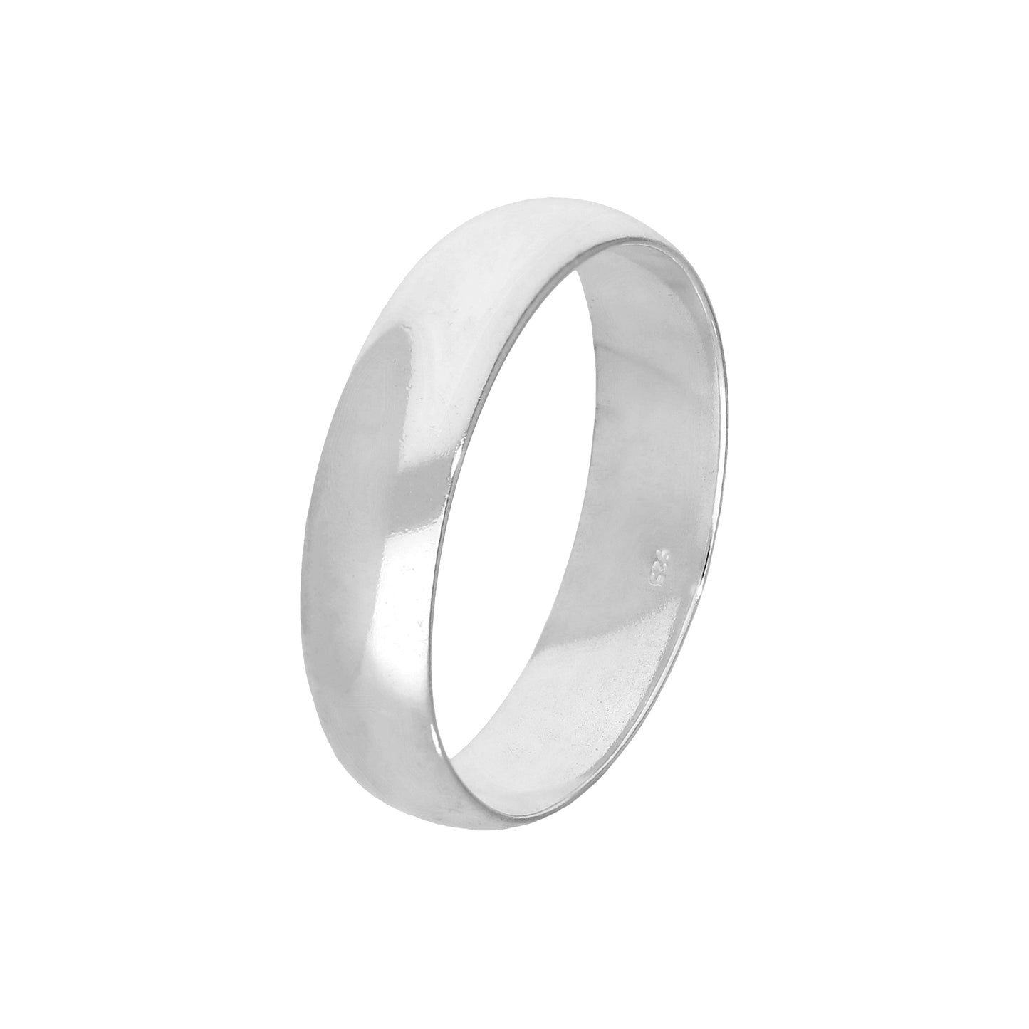 Ehering aus Sterlingsilber, 5 mm, Größe I–Z+2