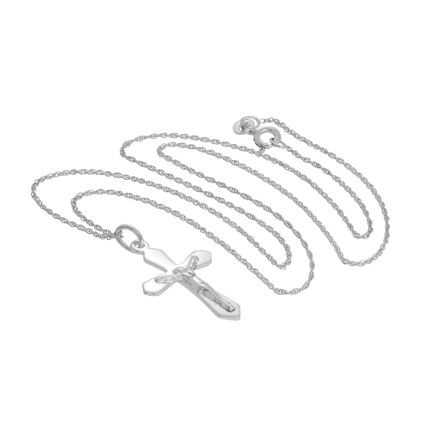 Halskette mit Kreuzanhänger aus Sterlingsilber 35–56 cm