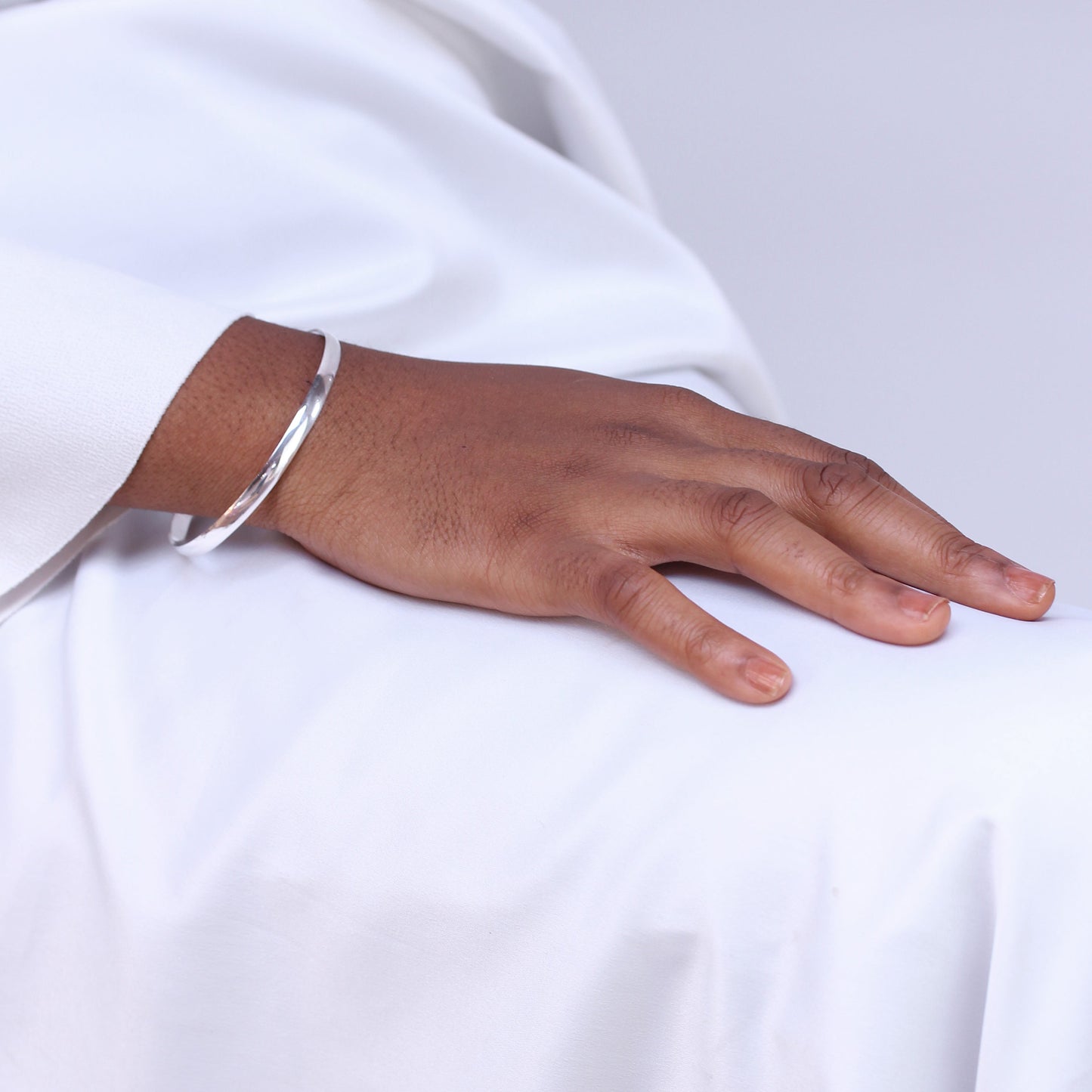 Sterlingsilber Einfach Rund 65mm Armreif