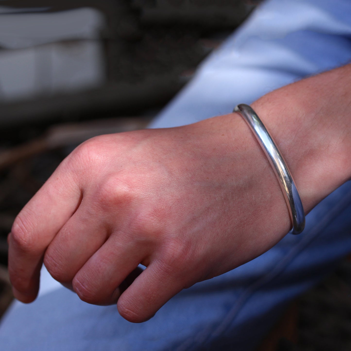 Sterlingsilber Damen Dick Schwer 66mm Torque Armreif