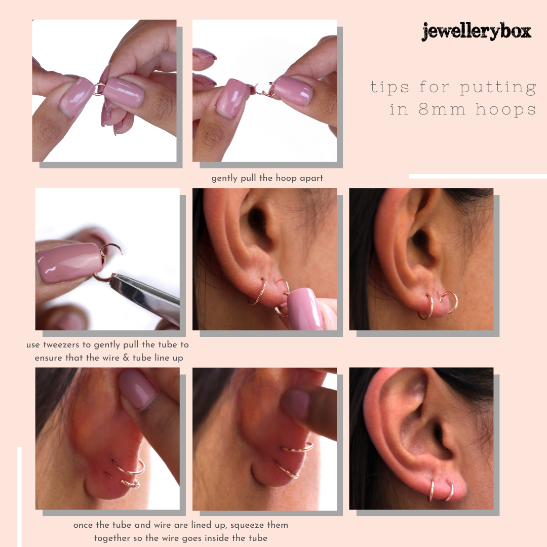 Einzel Sterlingsilber Leicht Schläfer 8mm Creolen Ohrring