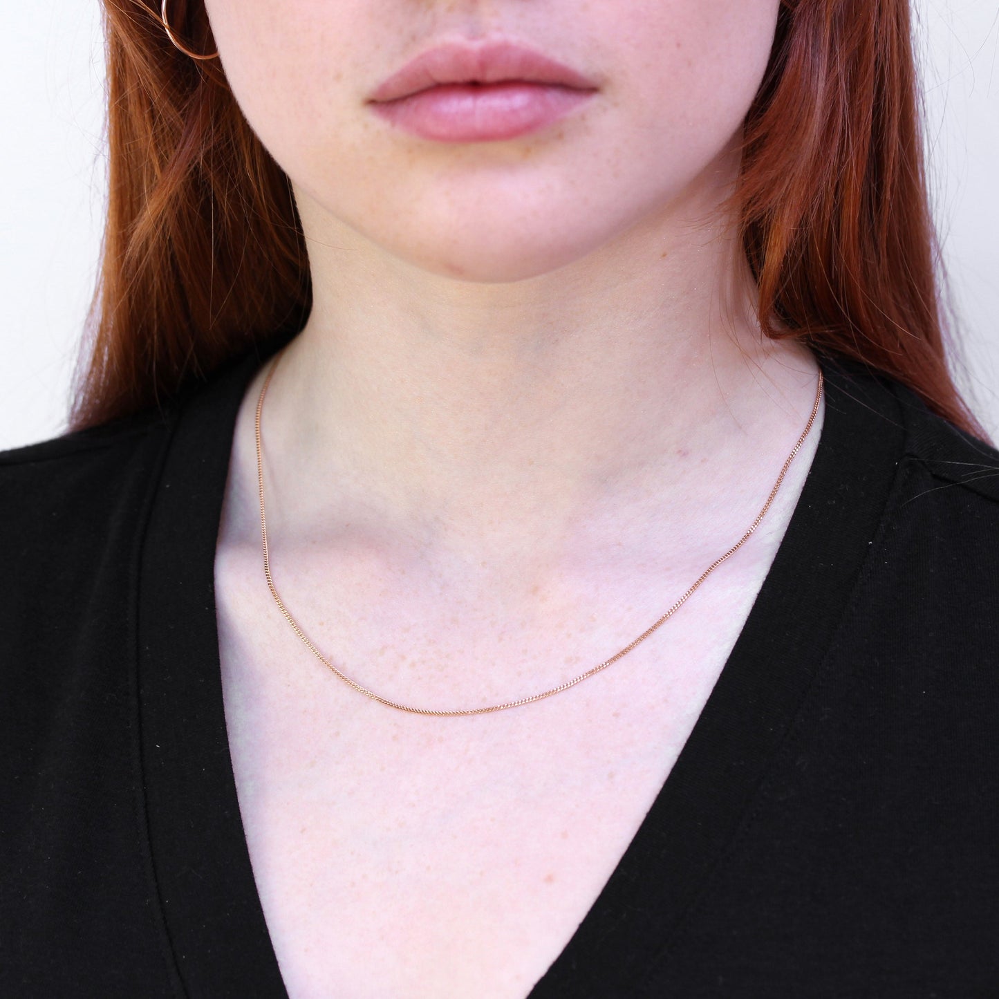 9 Karat Roségold-Panzerkette mit Diamantschliff