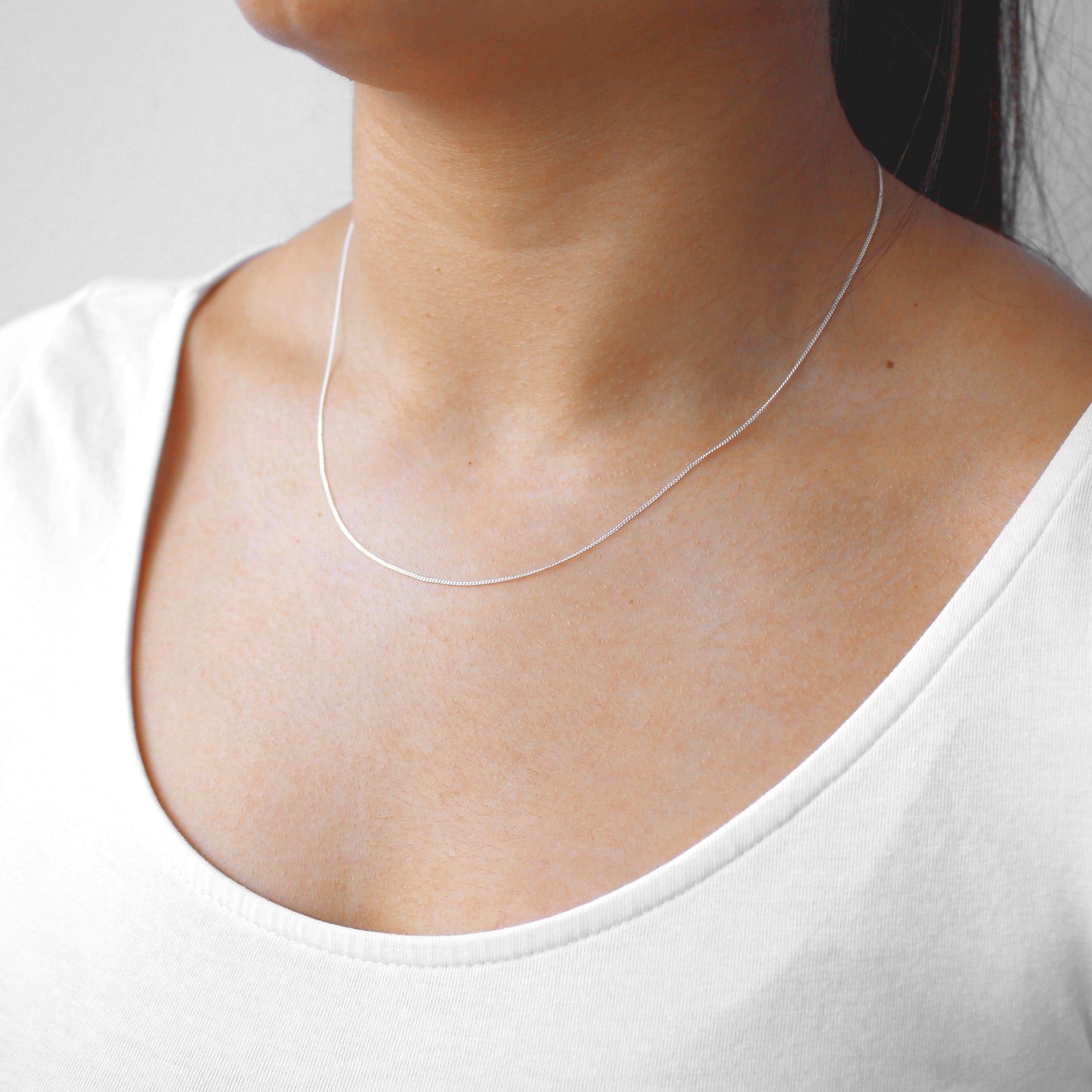 Sterling Silber Diamantschliff Panzerkette