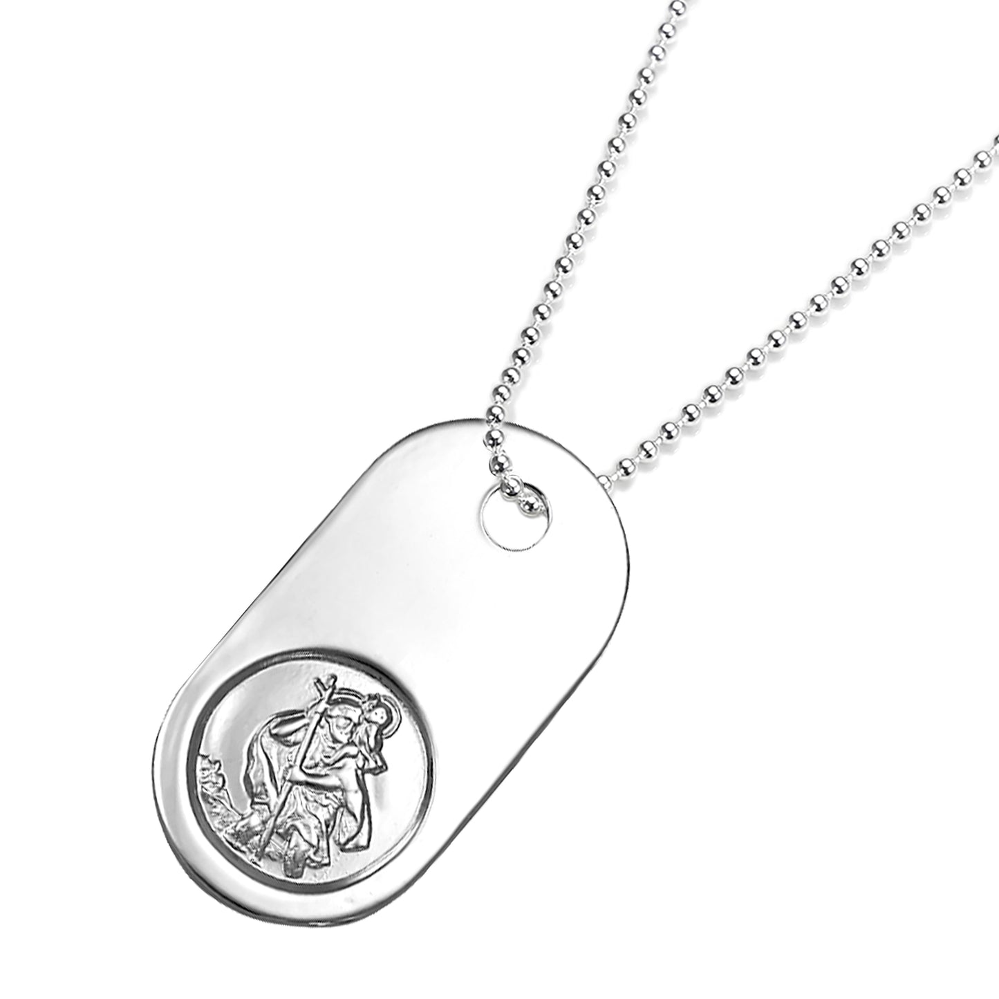 Sterlingsilber-Dog-Tag mit St. Christopher