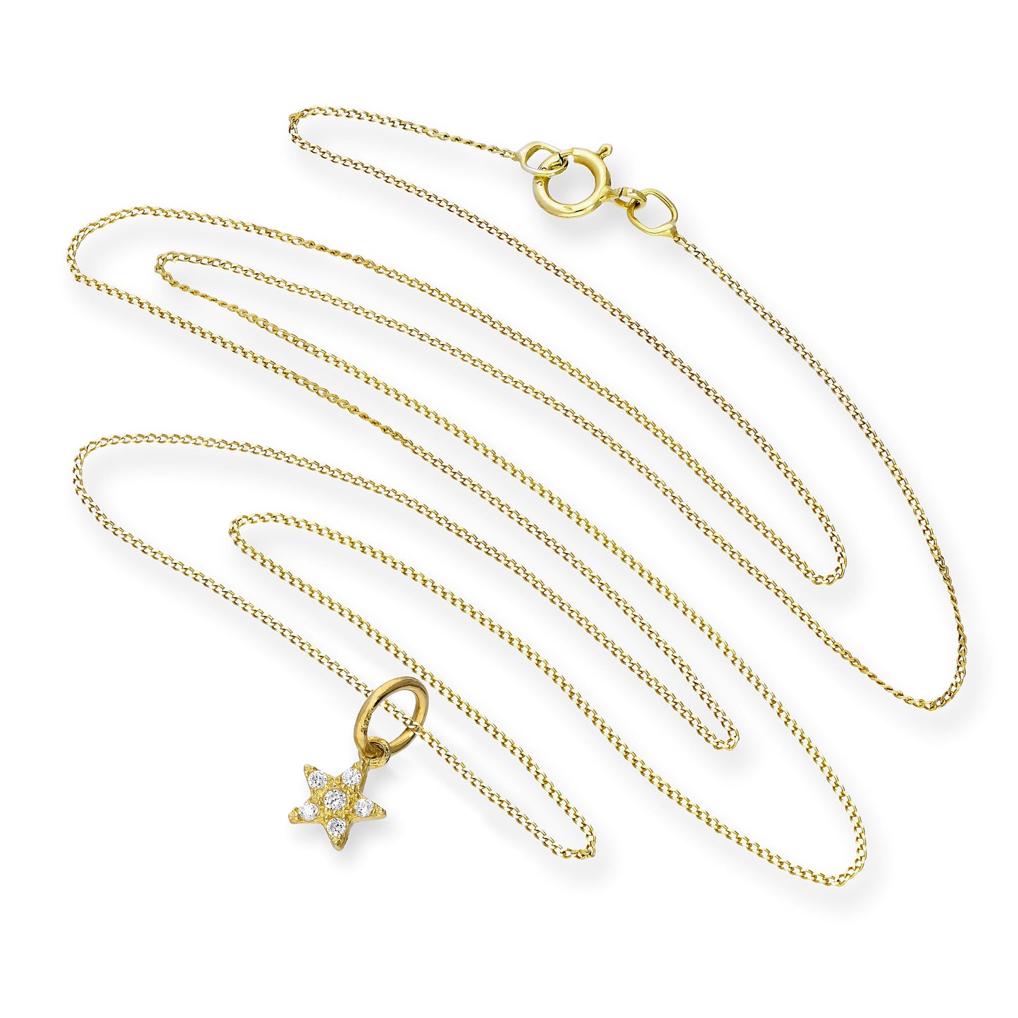Halskette aus 9 Karat Gold mit Sternanhänger aus klarem Zirkonia