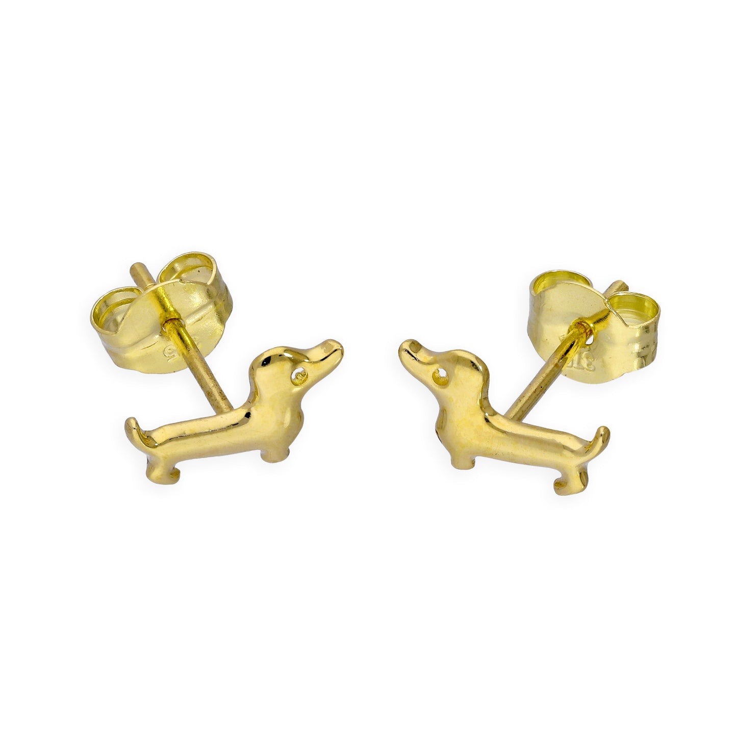 9 Karat Gold Dackel Ohrstecker