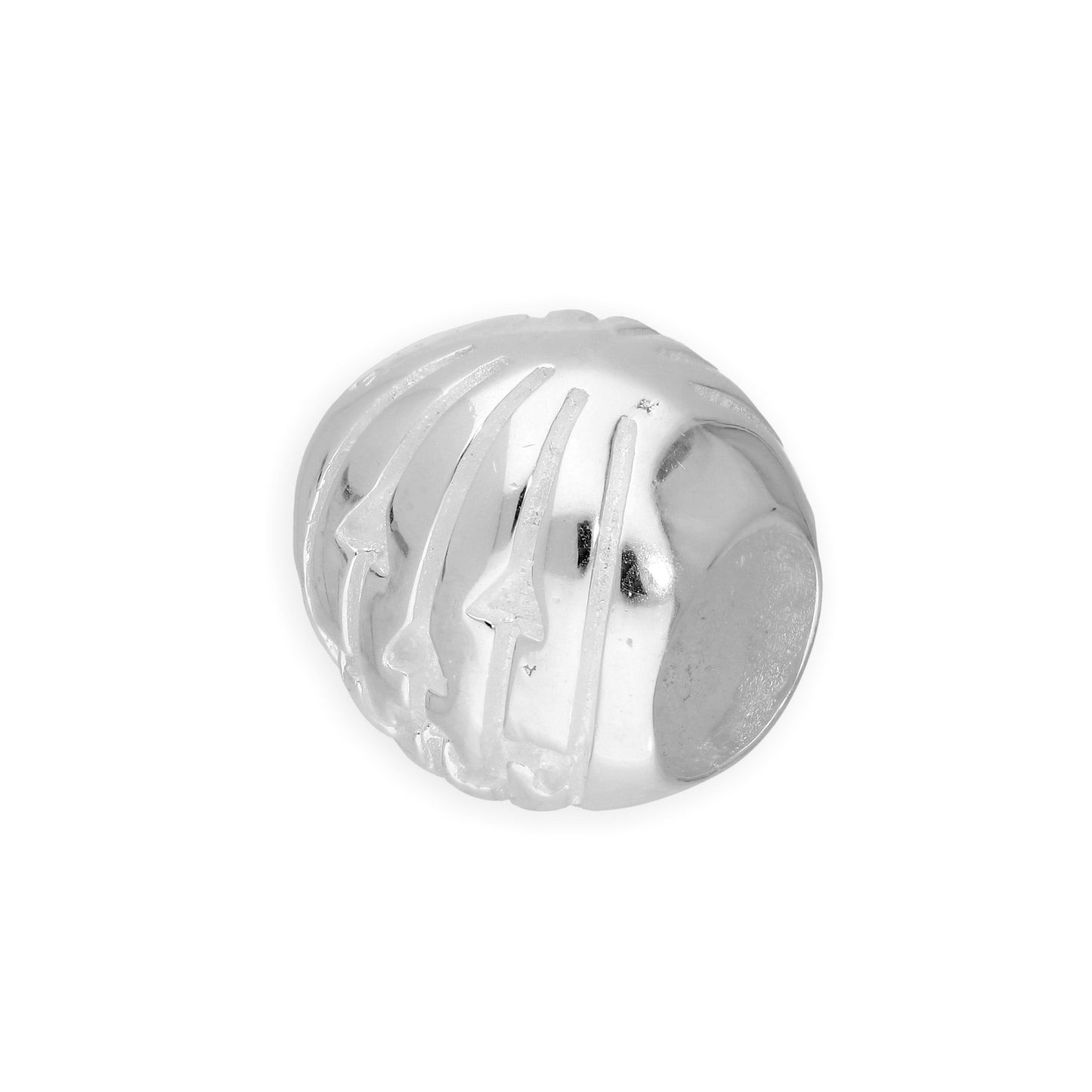 Sterlingsilber Geschnitzt Kürbis Anhänger zum Auffädeln