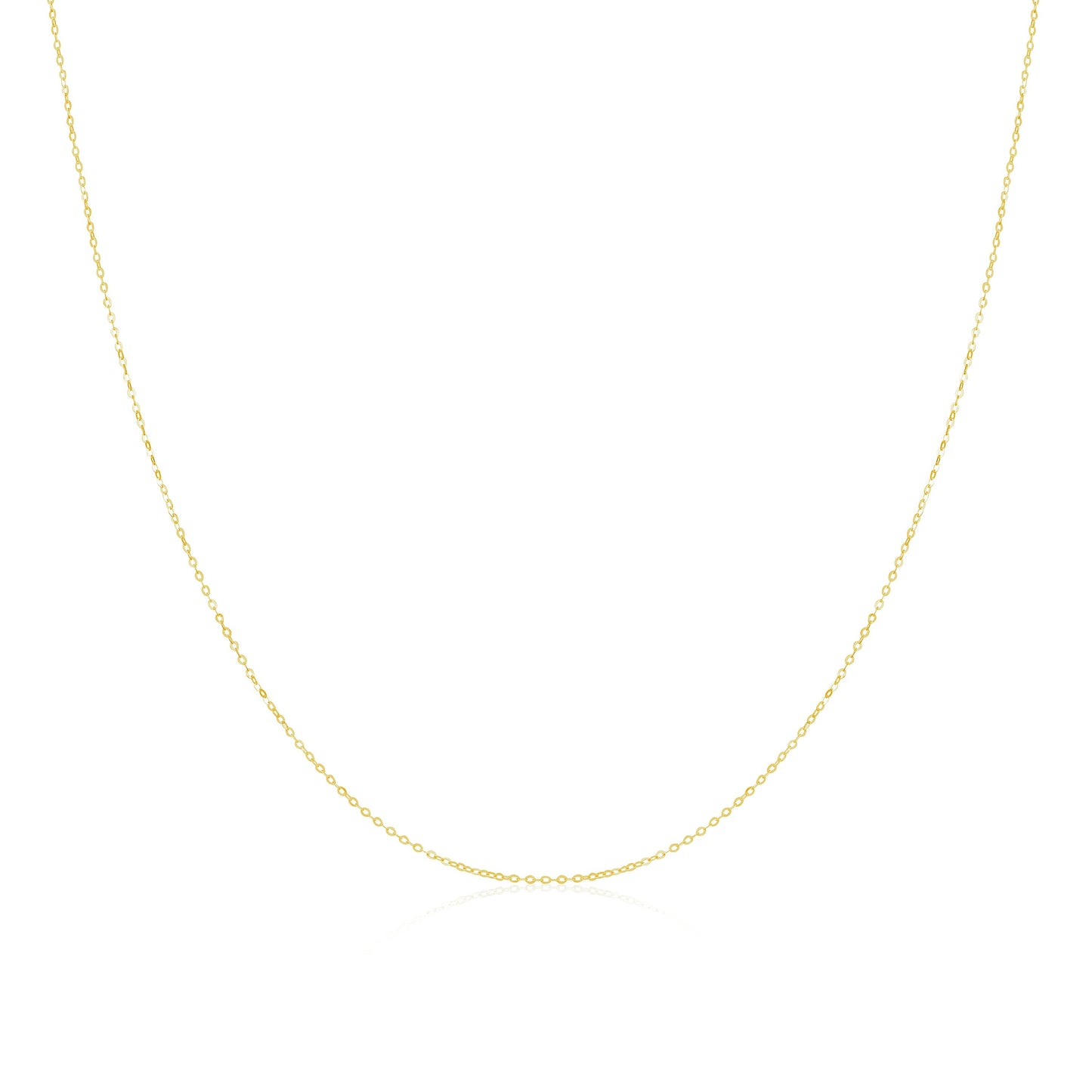 9ct Yellow Gold Hammered Trace Chain 16 - 24 Zoll