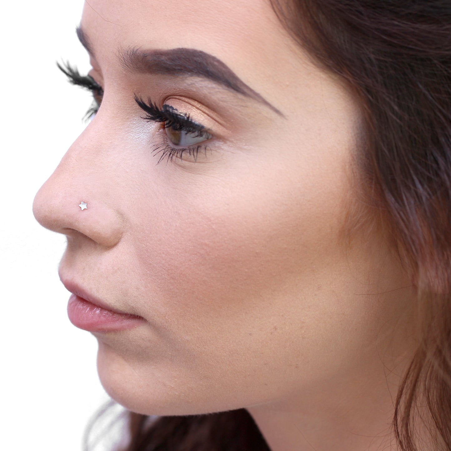 Sterlingsilber 3mm Stern L - förmig Nasenstecker