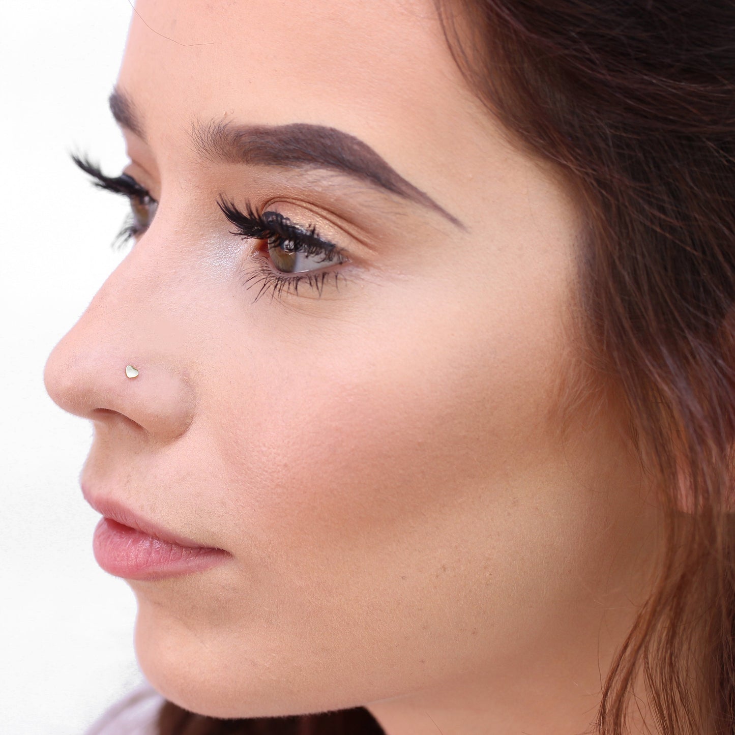 Sterlingsilber 3mm Herz L - förmig Nasenstecker