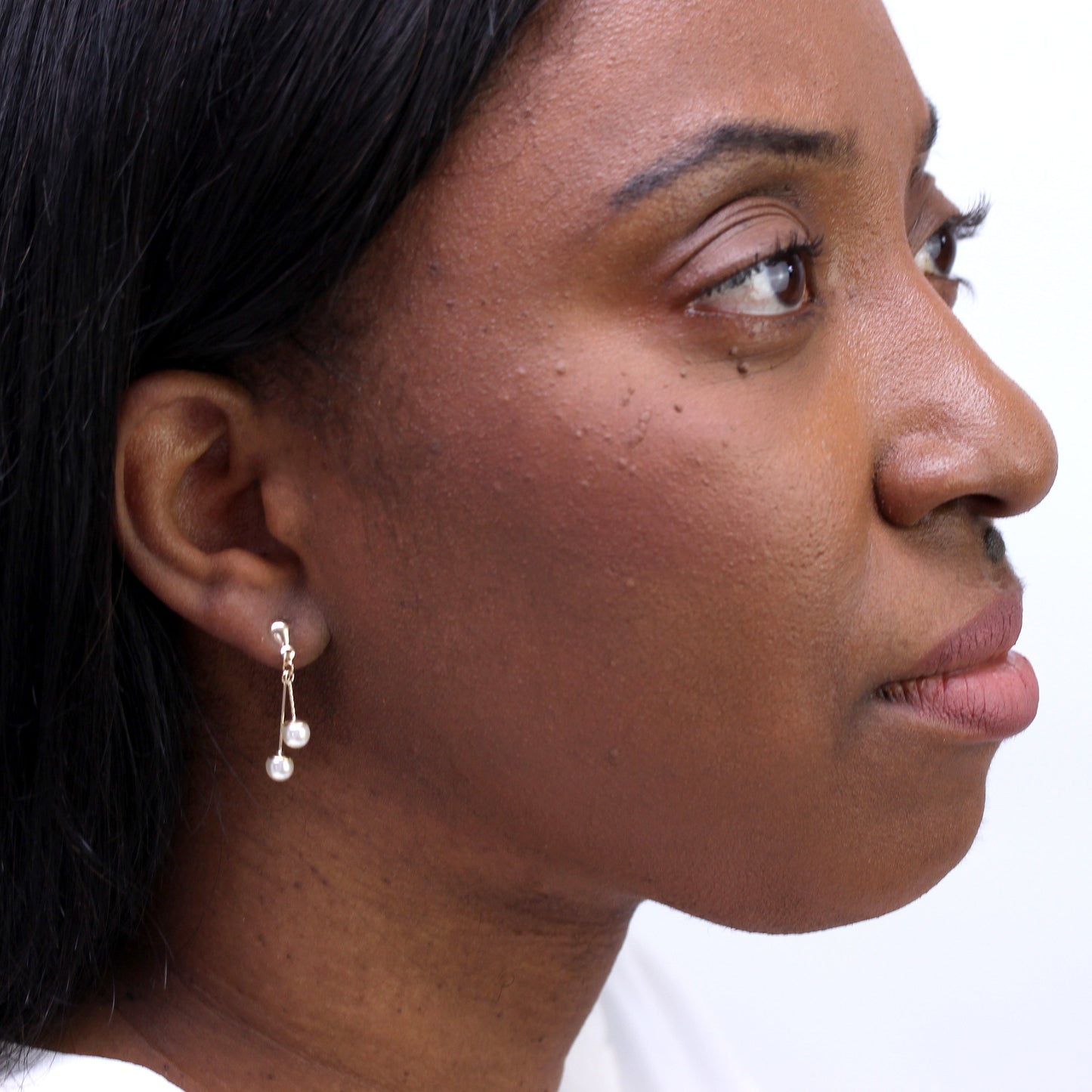 9 Karat Gelbgold Imitat Perle Ohrhänger