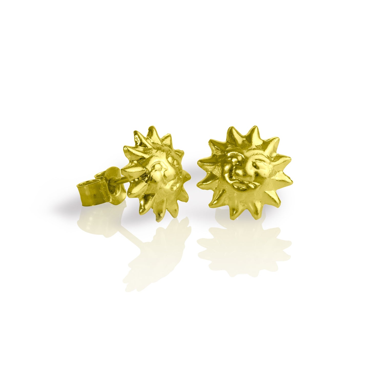 9 Karat Gold Sonnengesicht Ohrstecker