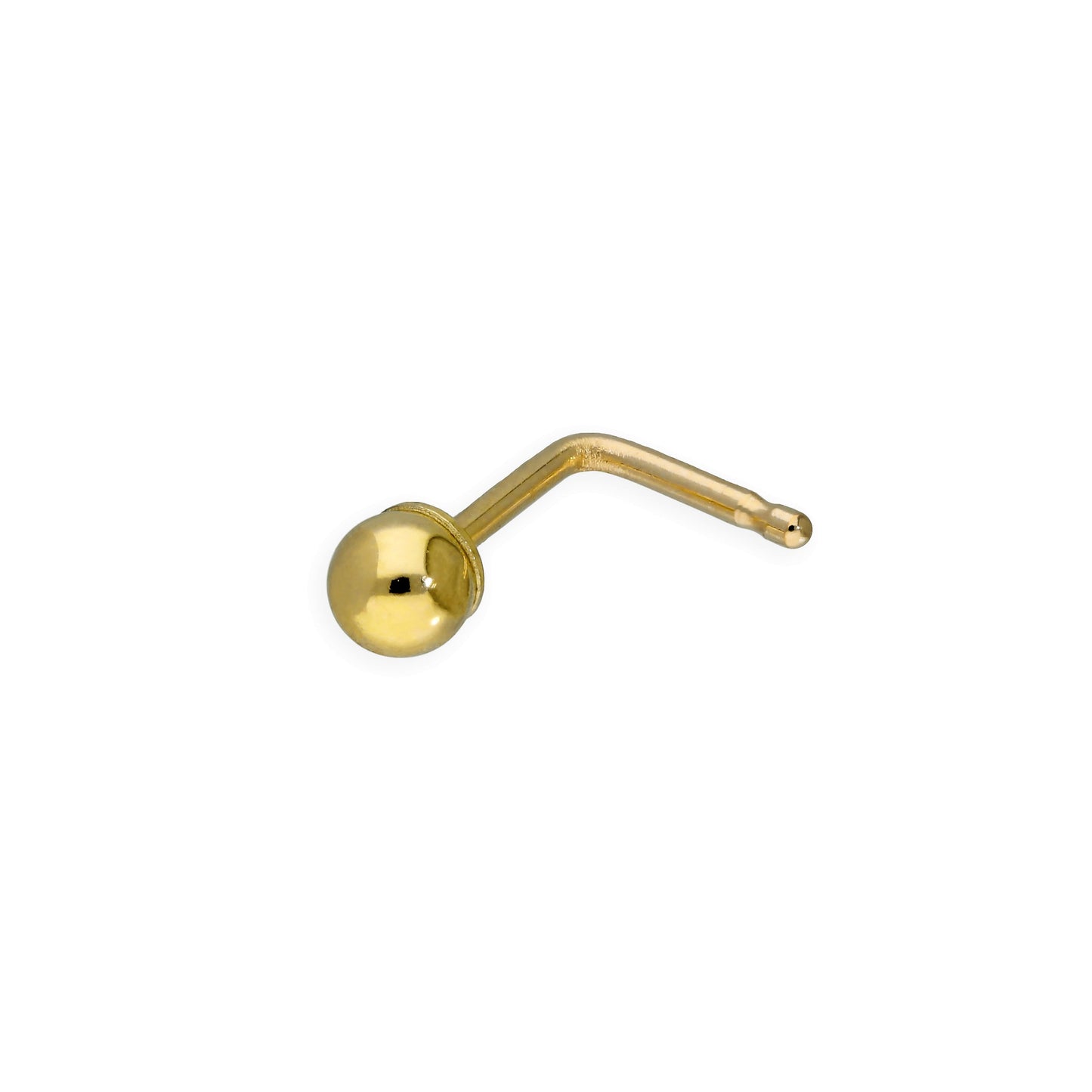 9 Karat Gold 2mm Kugel Nasenstecker 22Ga