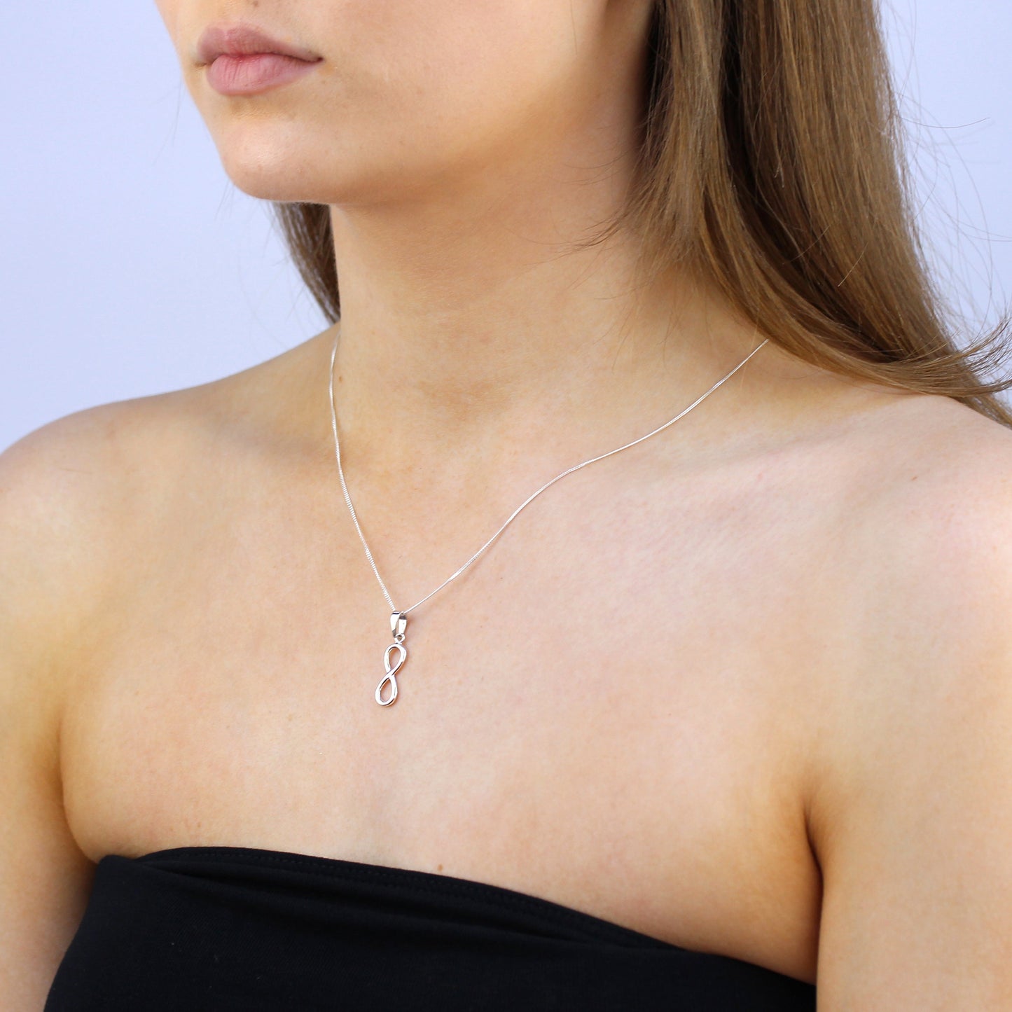 Sterlingsilber Unendlichkeit Anhänger Halskette