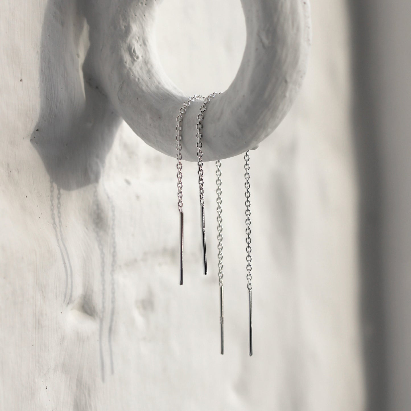 Groß Sterlingsilber Belcher Kette Einfädel Durchzieher Ohrringe