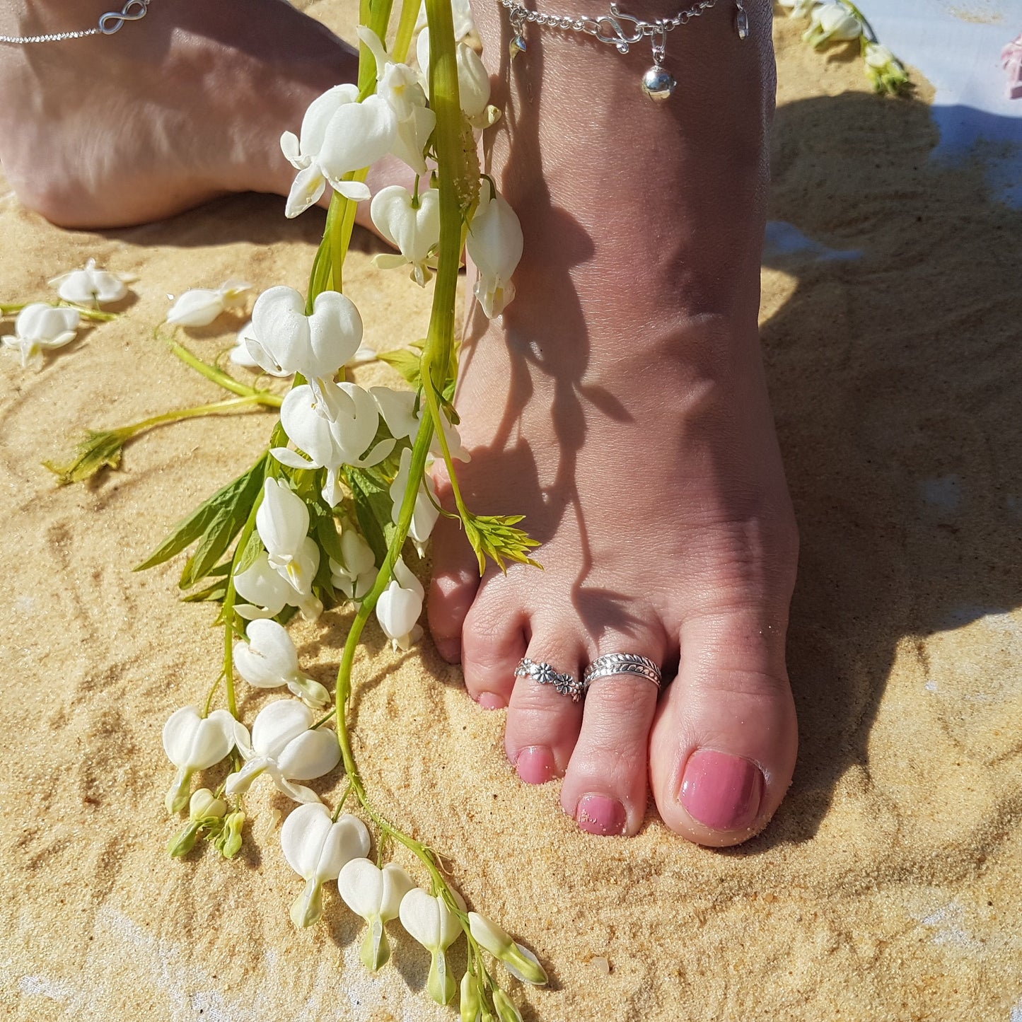 Sterlingsilber Gänseblümchen Zehenring